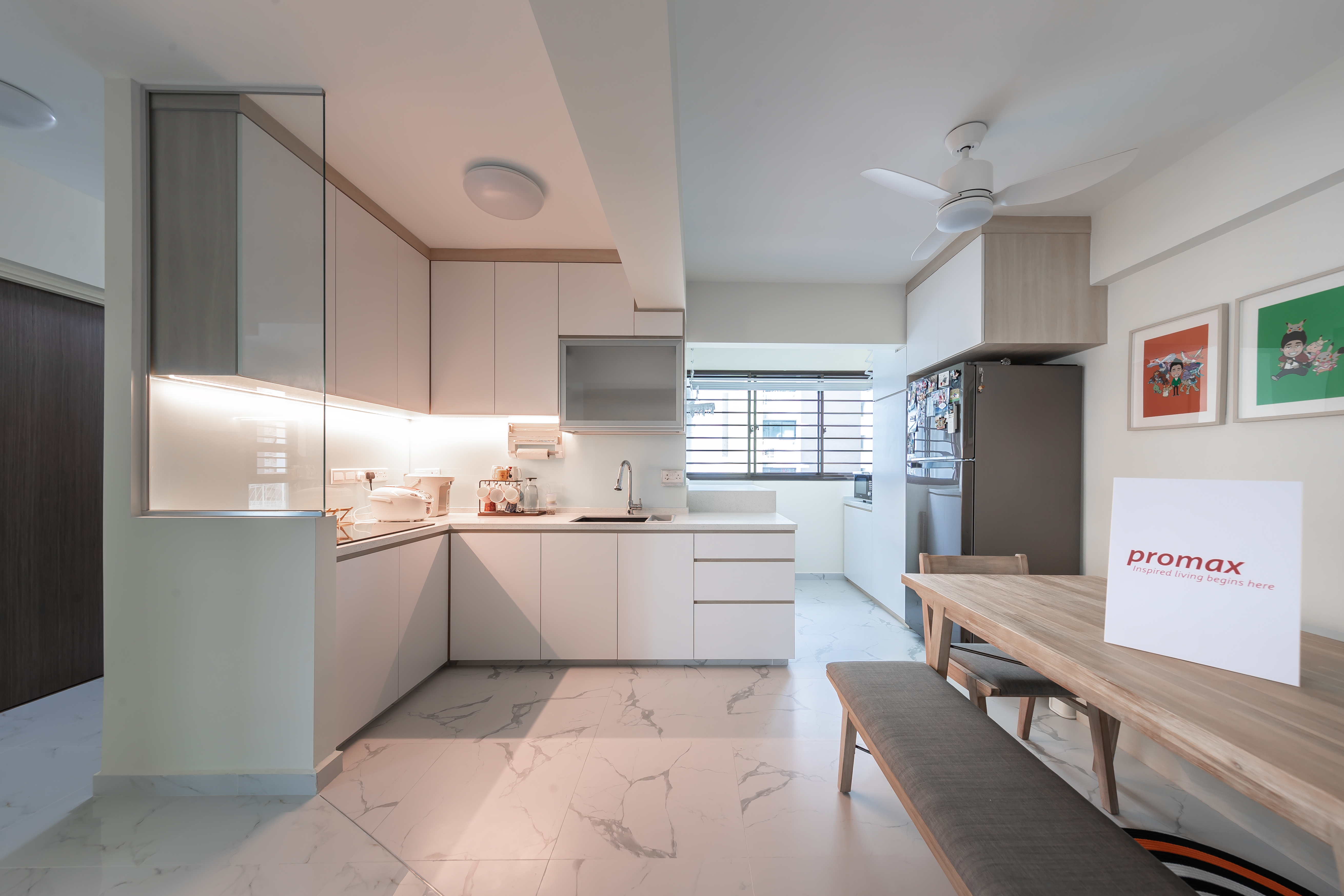 Scandinavian Design - Kitchen - HDB 4 Room - Design by Promax Design Pte Ltd