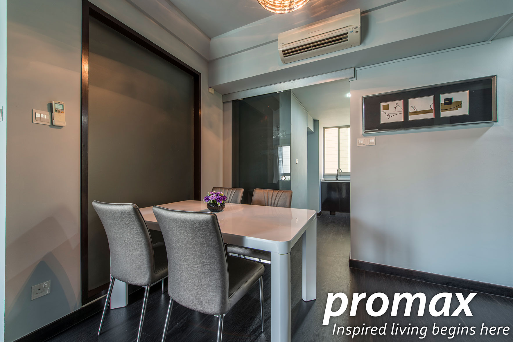 Modern, Rustic Design - Dining Room - Condominium - Design by Promax Design Pte Ltd
