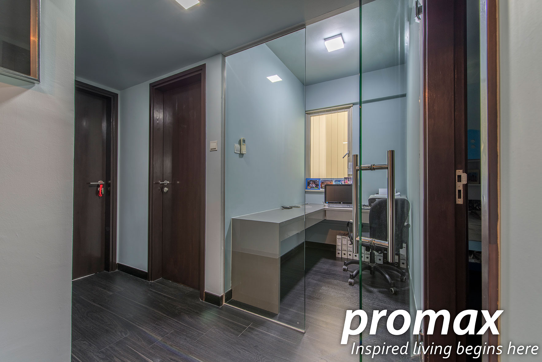 Modern, Rustic Design - Study Room - Condominium - Design by Promax Design Pte Ltd