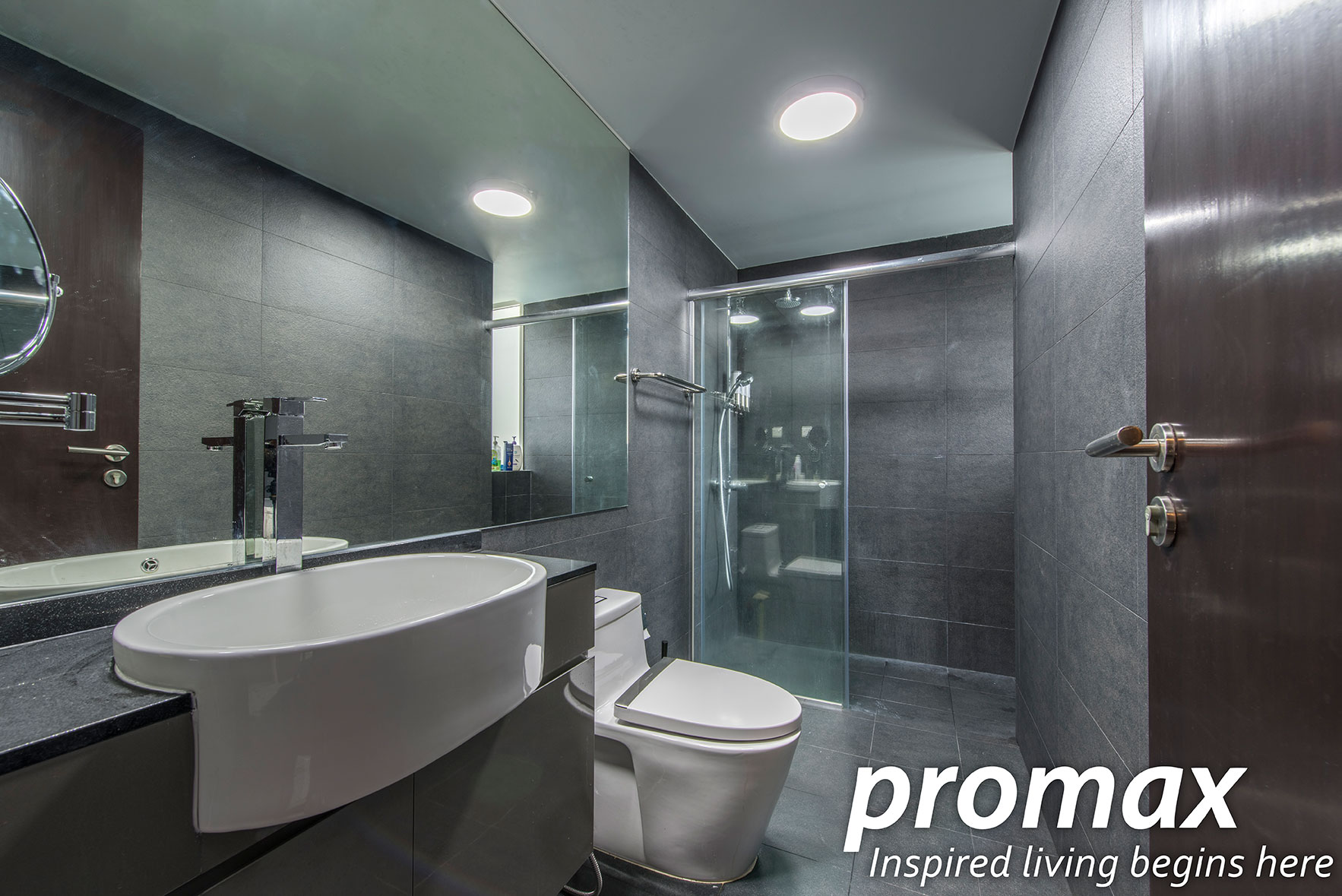 Modern, Rustic Design - Bathroom - Condominium - Design by Promax Design Pte Ltd