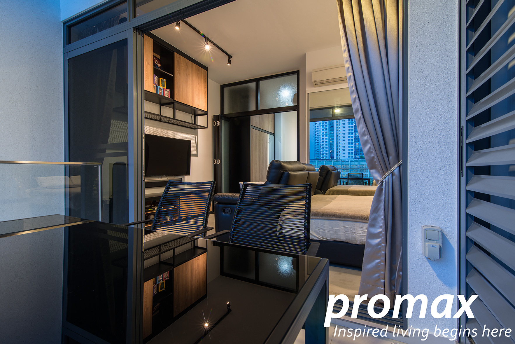 Industrial, Modern Design - Balcony - Condominium - Design by Promax Design Pte Ltd