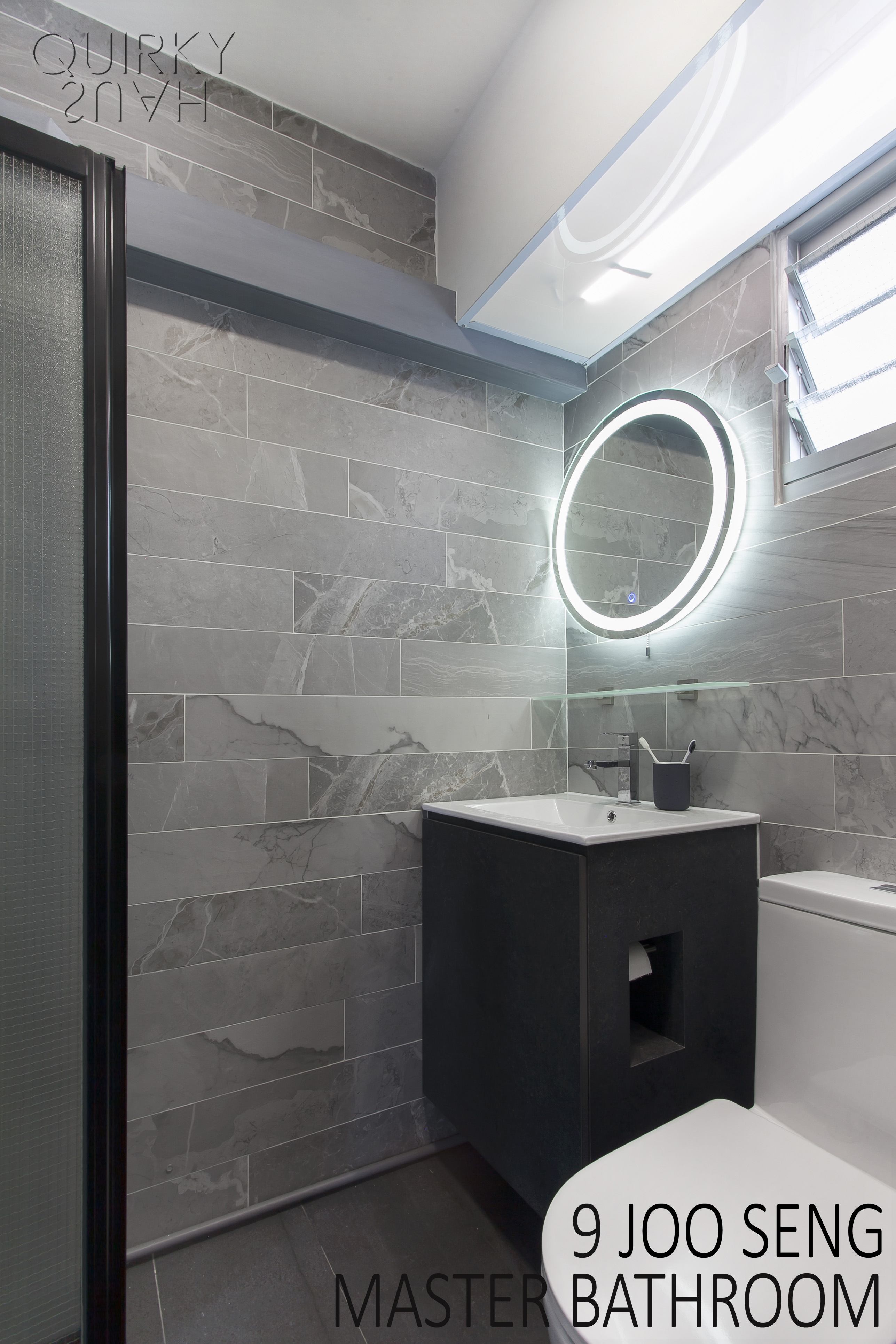 Industrial, Modern Design - Bathroom - HDB 4 Room - Design by Quirky Haus Pte Ltd