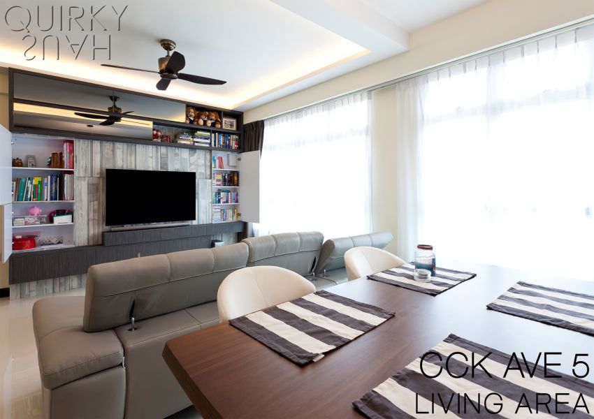 Contemporary, Modern Design - Living Room - HDB 5 Room - Design by Quirky Haus Pte Ltd