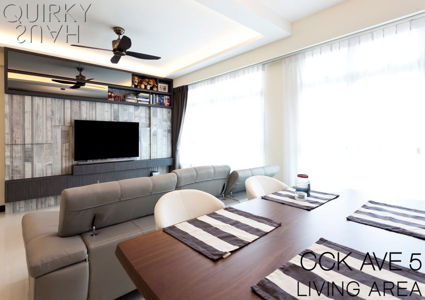 Contemporary, Modern Design - Living Room - HDB 5 Room - Design by Quirky Haus Pte Ltd