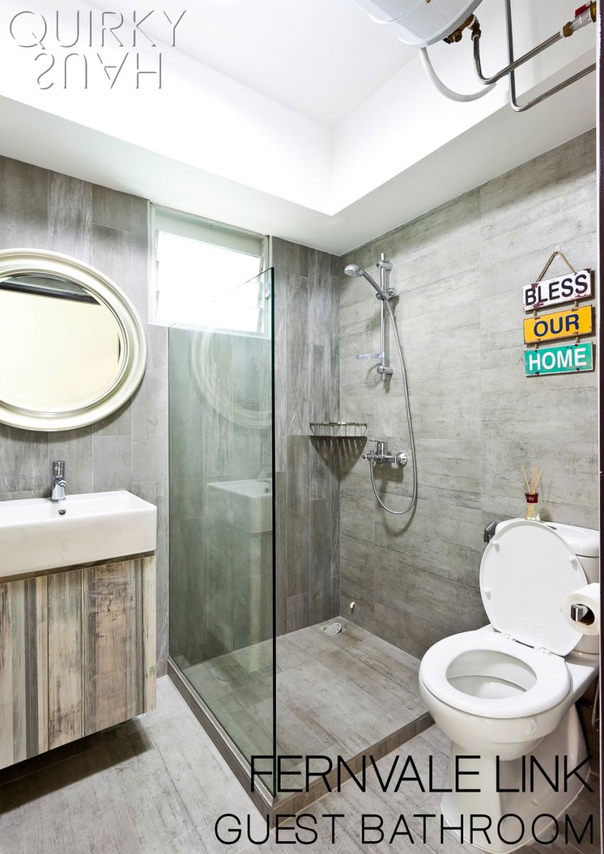 Contemporary, Industrial, Modern Design - Bathroom - HDB 4 Room - Design by Quirky Haus Pte Ltd