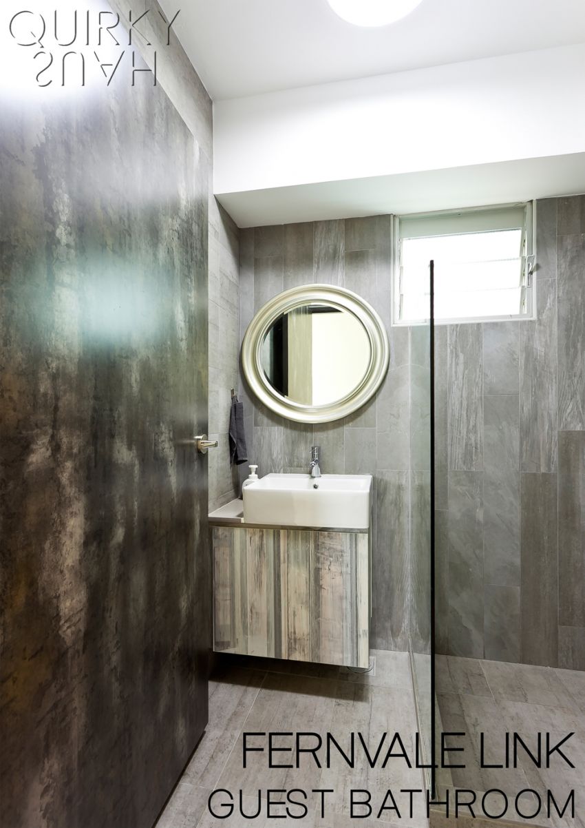 Contemporary, Industrial, Modern Design - Bathroom - HDB 4 Room - Design by Quirky Haus Pte Ltd