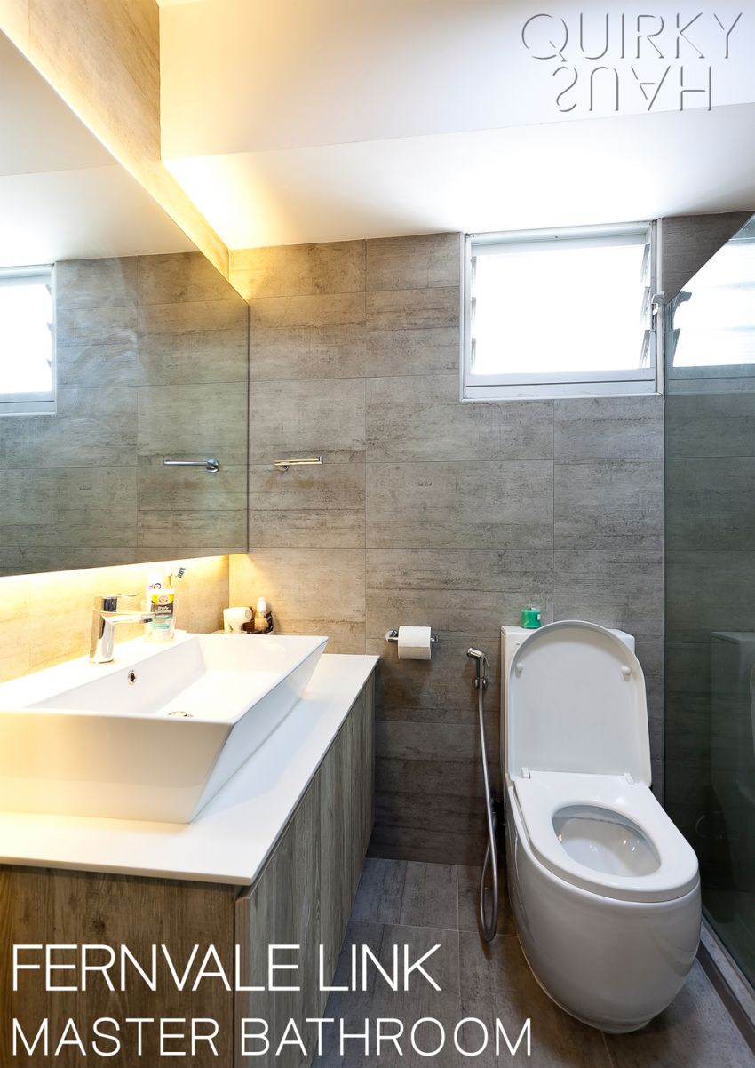 Contemporary, Industrial, Modern Design - Bathroom - HDB 4 Room - Design by Quirky Haus Pte Ltd