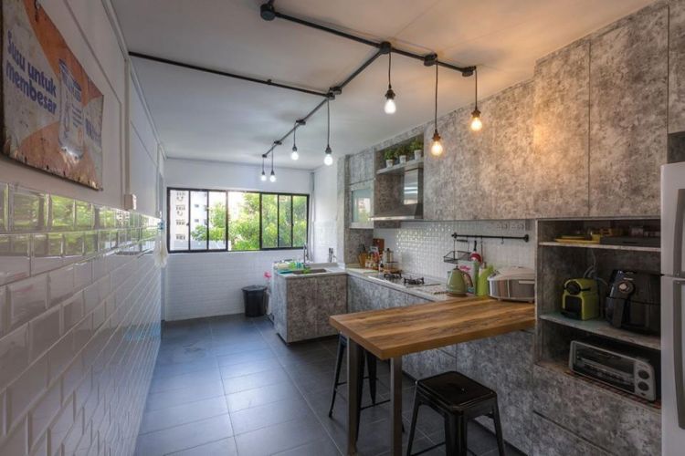 Industrial, Scandinavian Design - Kitchen - HDB 4 Room - Design by Renozone Interior Design House