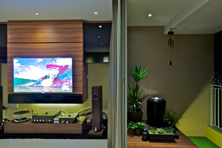 Modern, Tropical Design - Living Room - HDB 3 Room - Design by Renozone Interior Design House