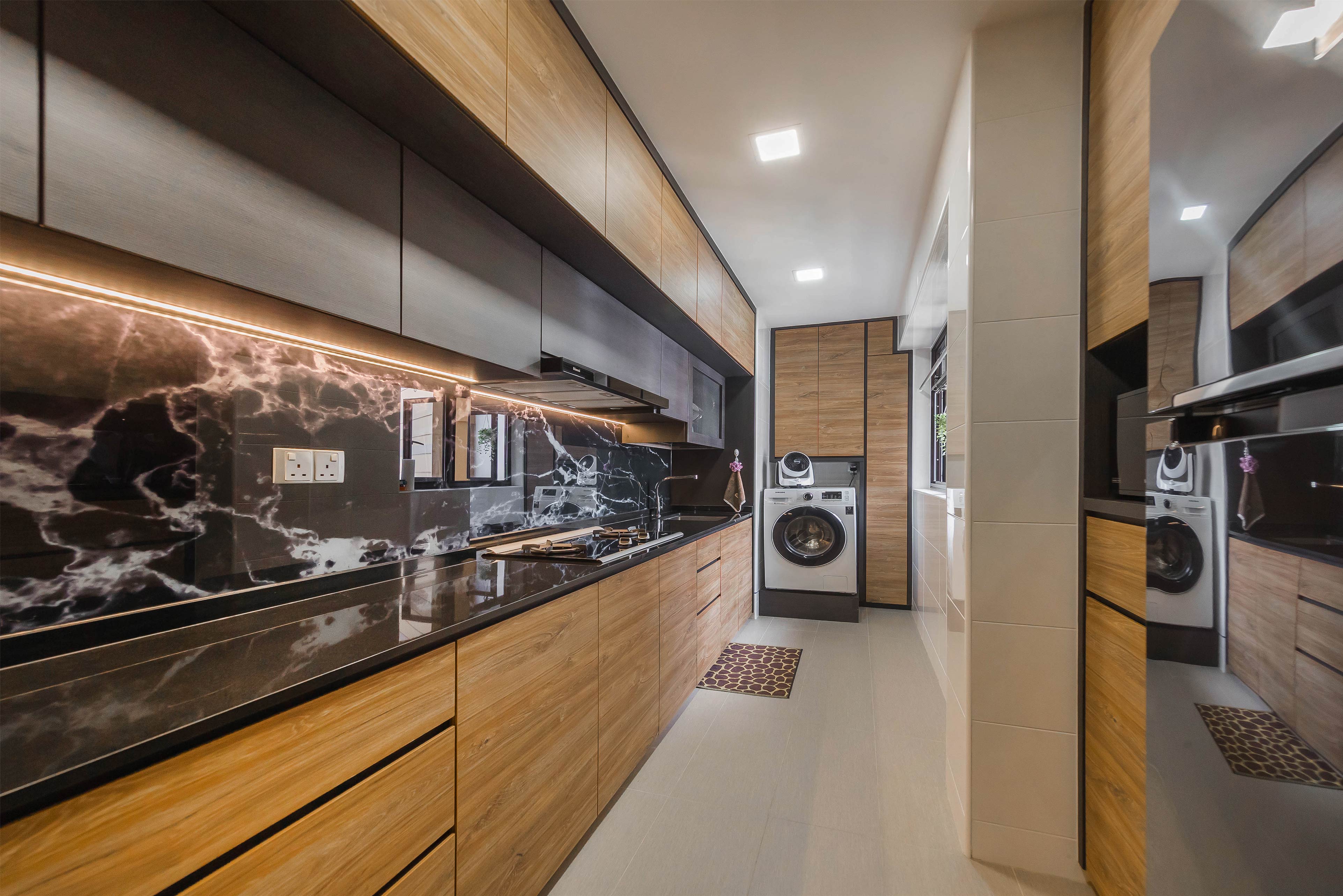 Industrial, Modern Design - Kitchen - HDB 3 Room - Design by Renozone Interior Design House