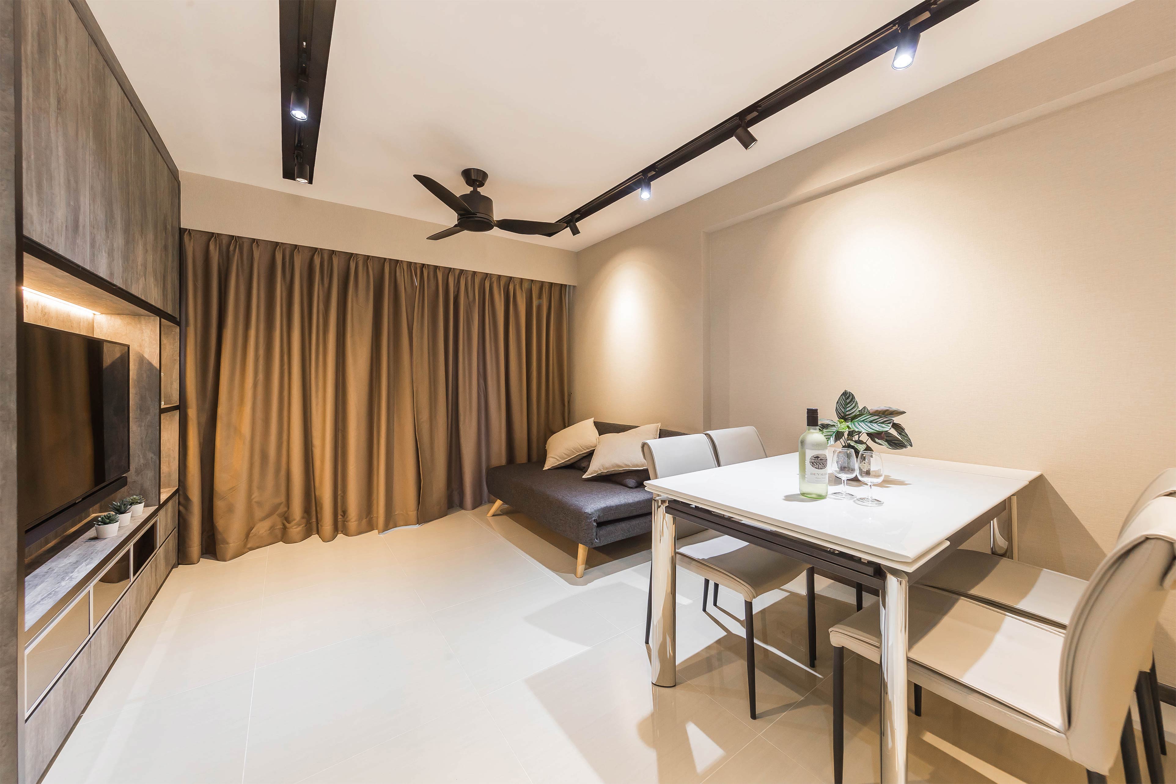 Industrial, Modern Design - Living Room - HDB 3 Room - Design by Renozone Interior Design House