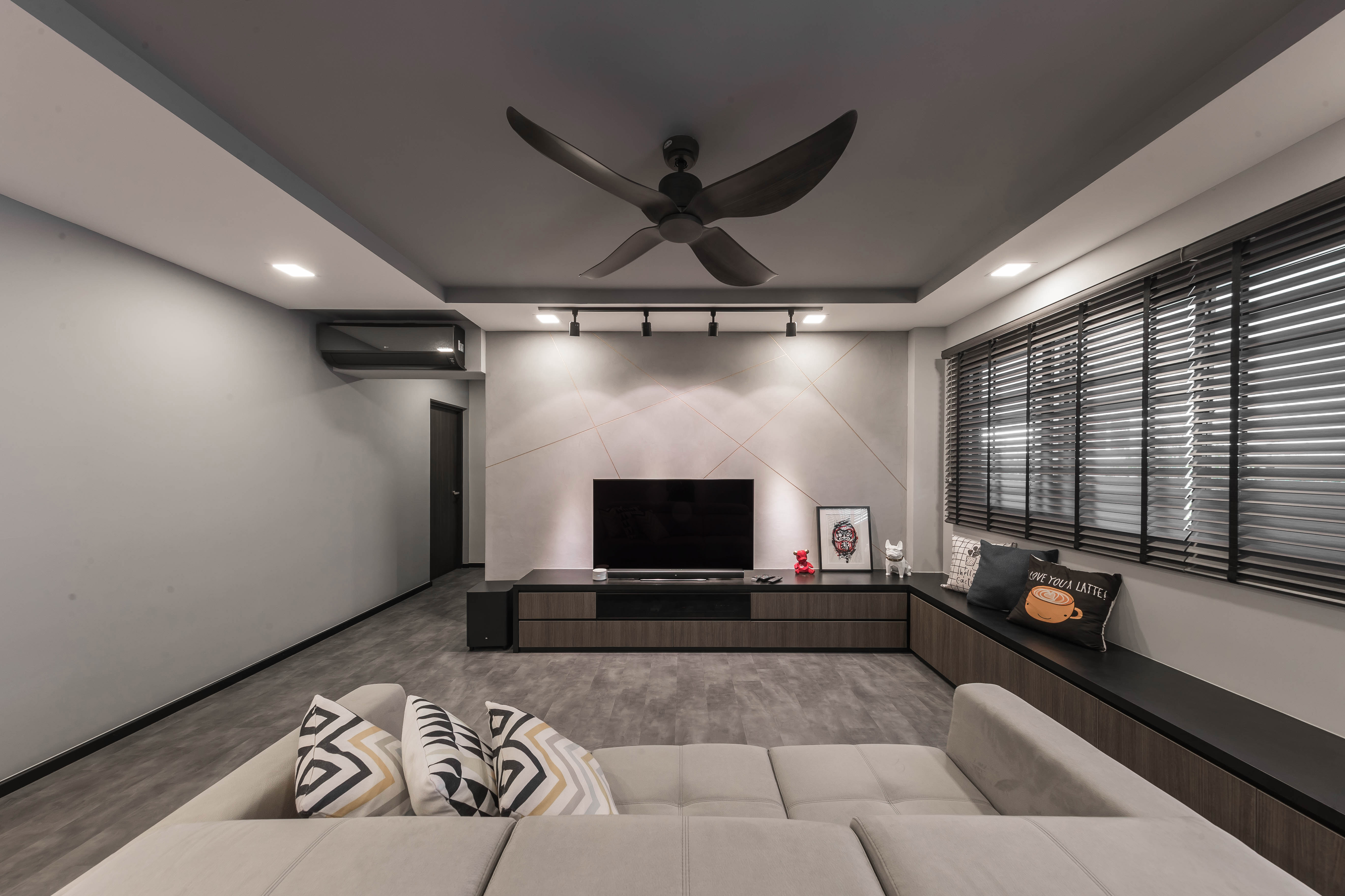 Industrial, Modern Design - Living Room - HDB 4 Room - Design by Renozone Interior Design House