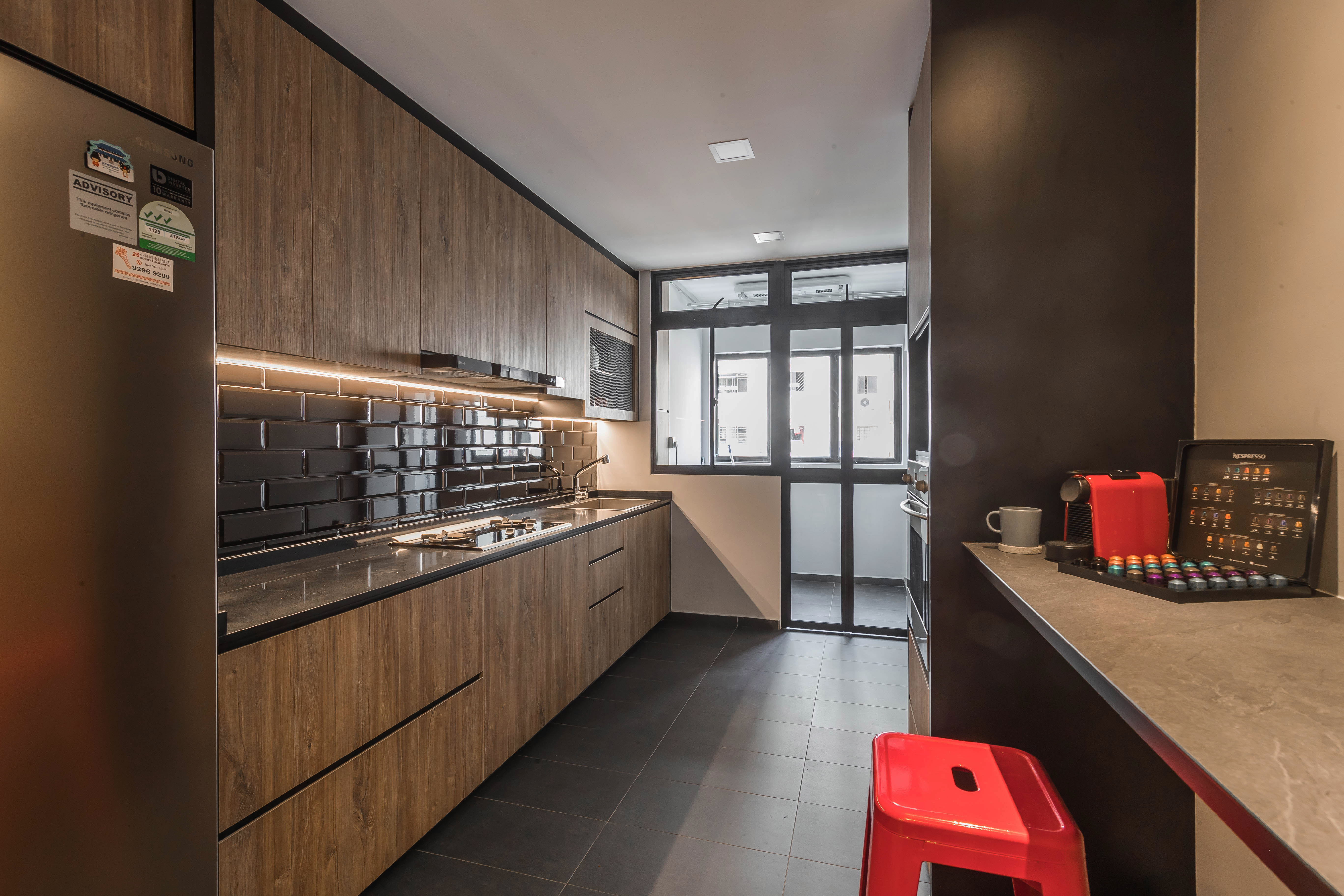 Industrial, Modern Design - Kitchen - HDB 4 Room - Design by Renozone Interior Design House