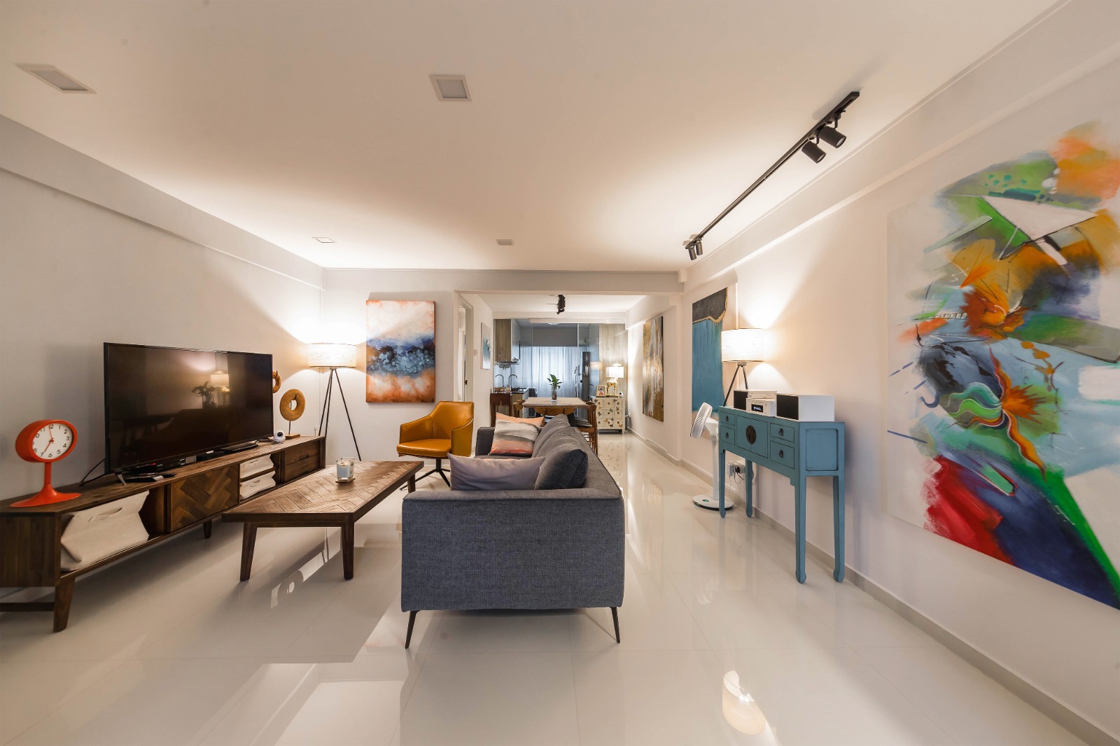 Eclectic, Retro Design - Living Room - HDB 4 Room - Design by Renozone Interior Design House