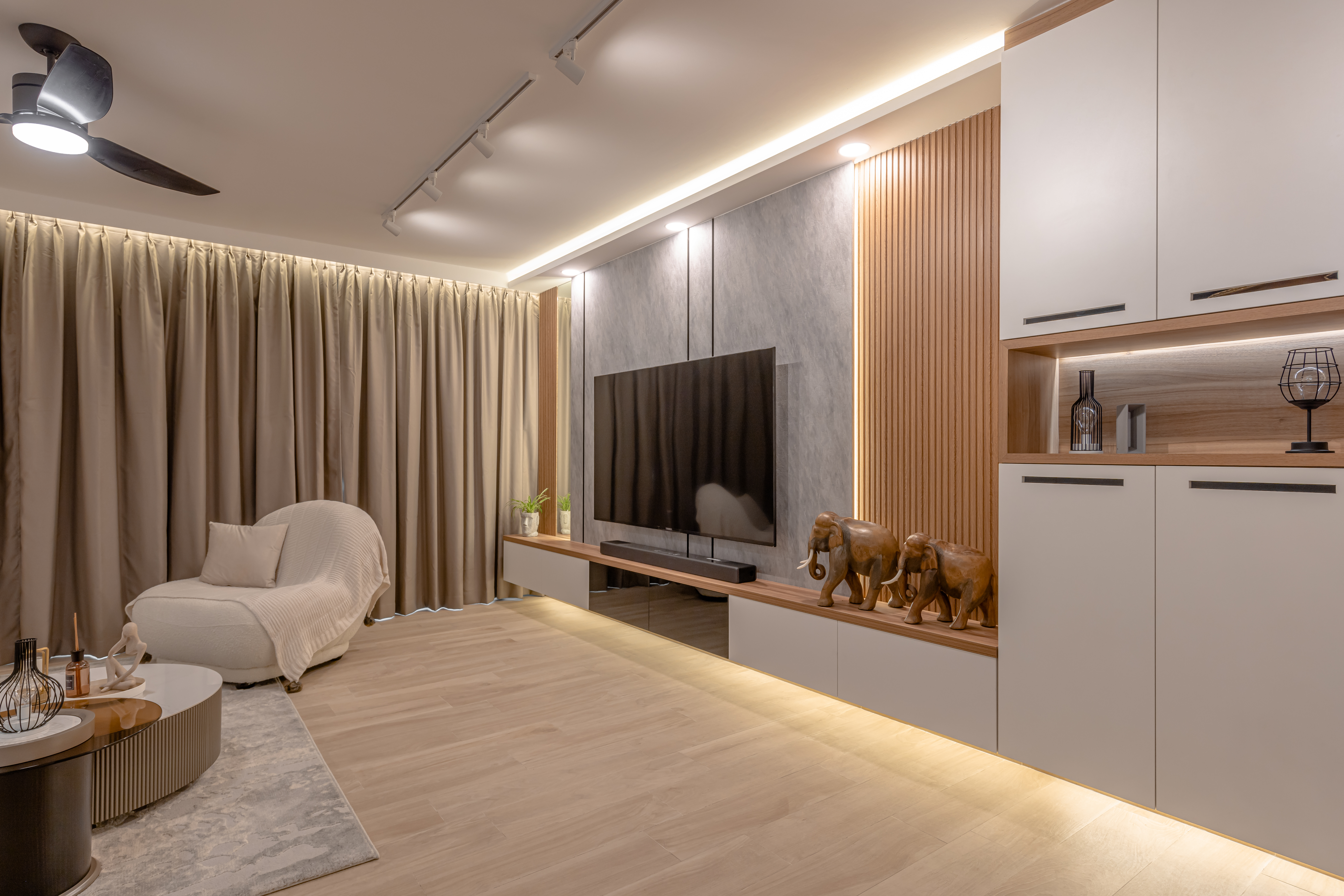 Minimalist, Scandinavian Design - Living Room - HDB 4 Room - Design by Renozone Interior Design House