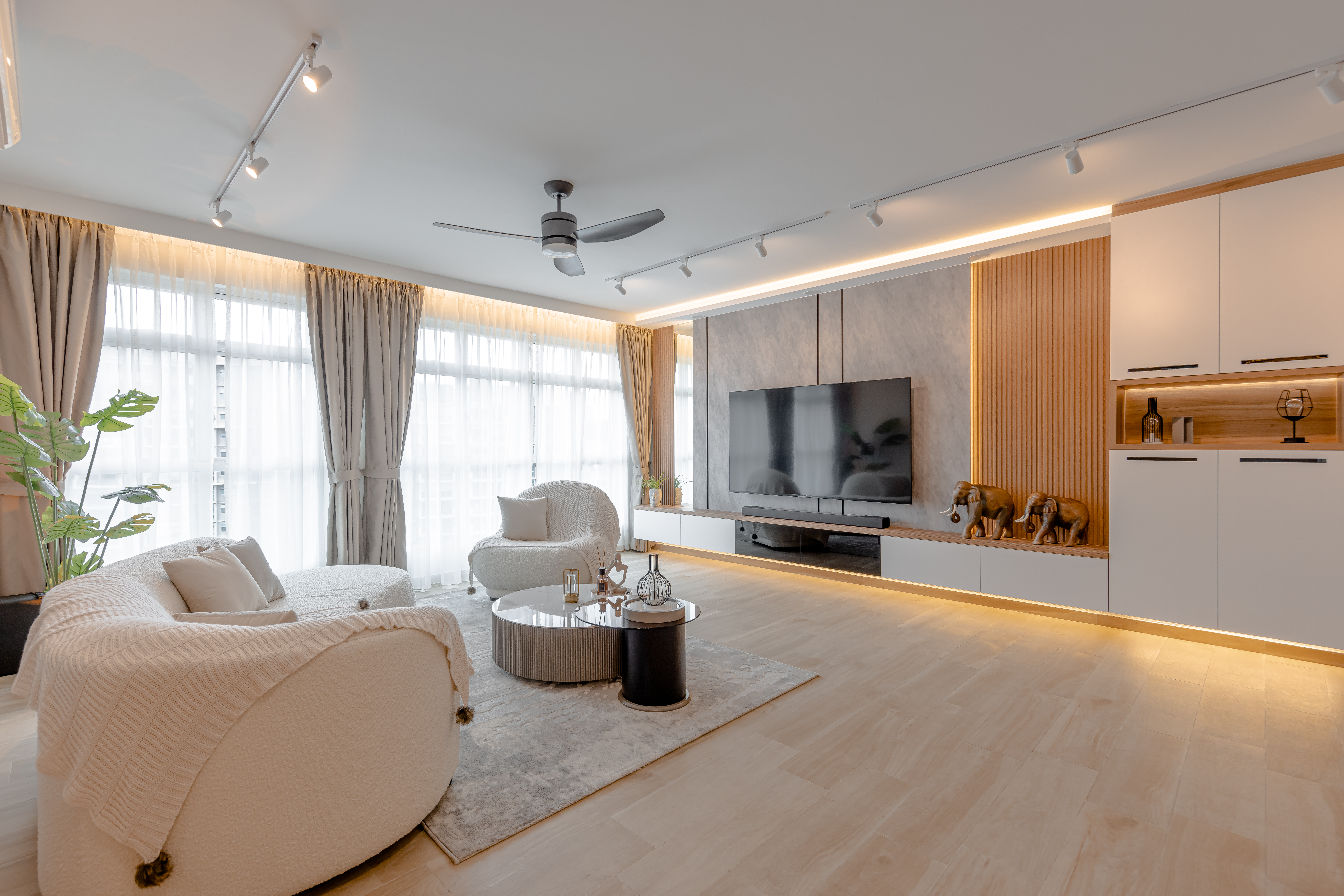 Minimalist, Scandinavian Design - Living Room - HDB 4 Room - Design by Renozone Interior Design House