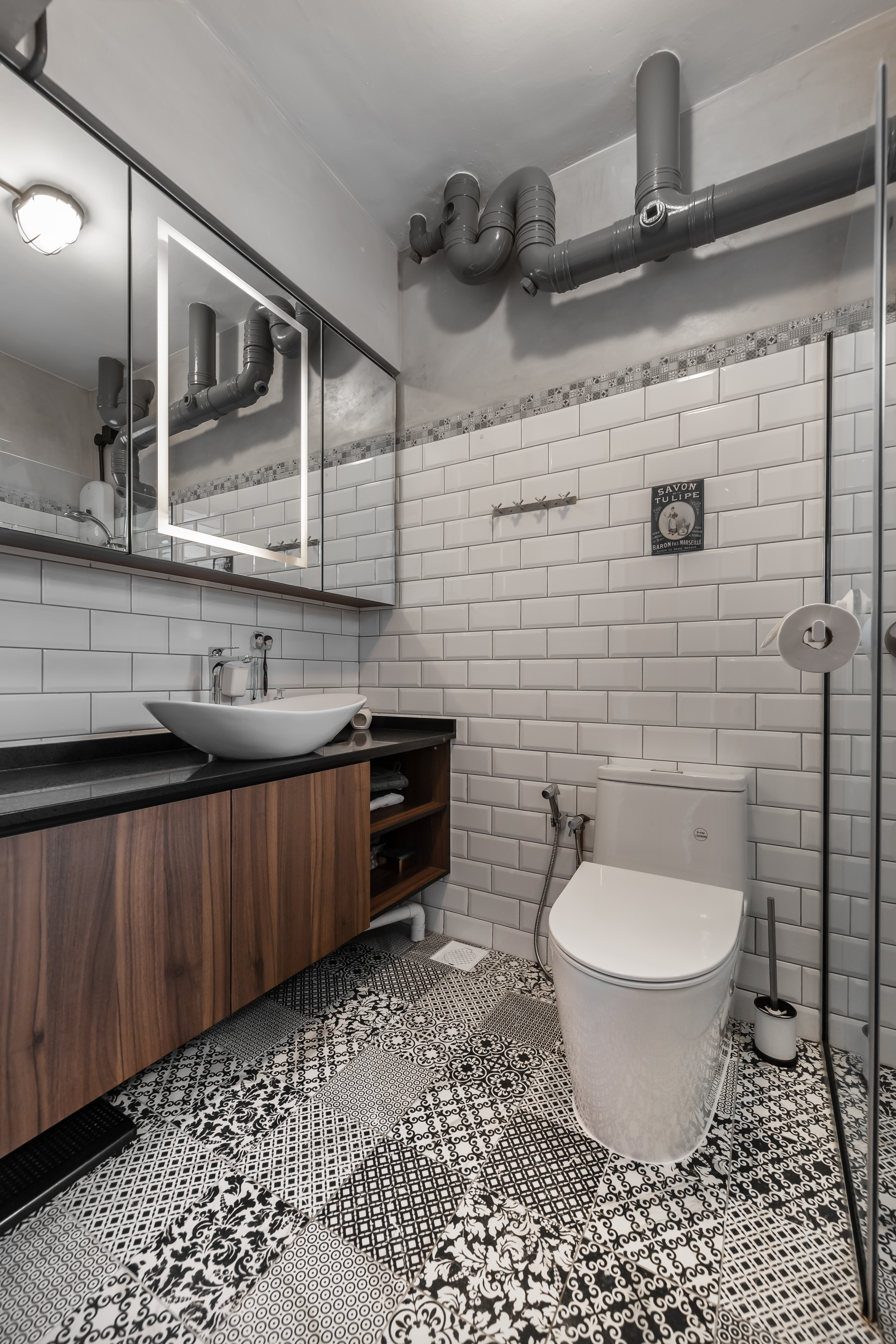 Industrial, Scandinavian Design - Bathroom - HDB 4 Room - Design by Renozone Interior Design House