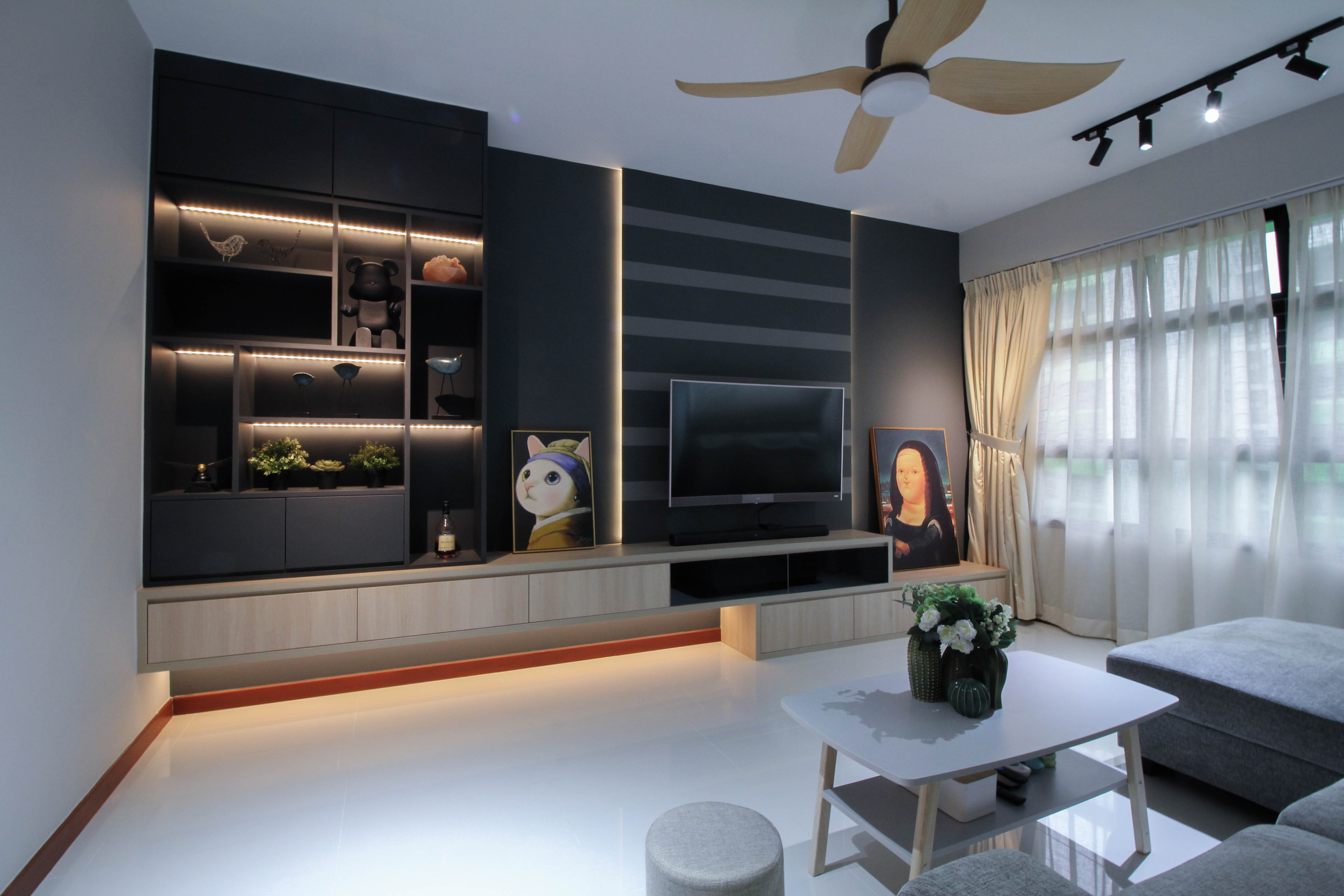 Contemporary Design - Living Room - HDB 4 Room - Design by Sense & Semblance Pte Ltd