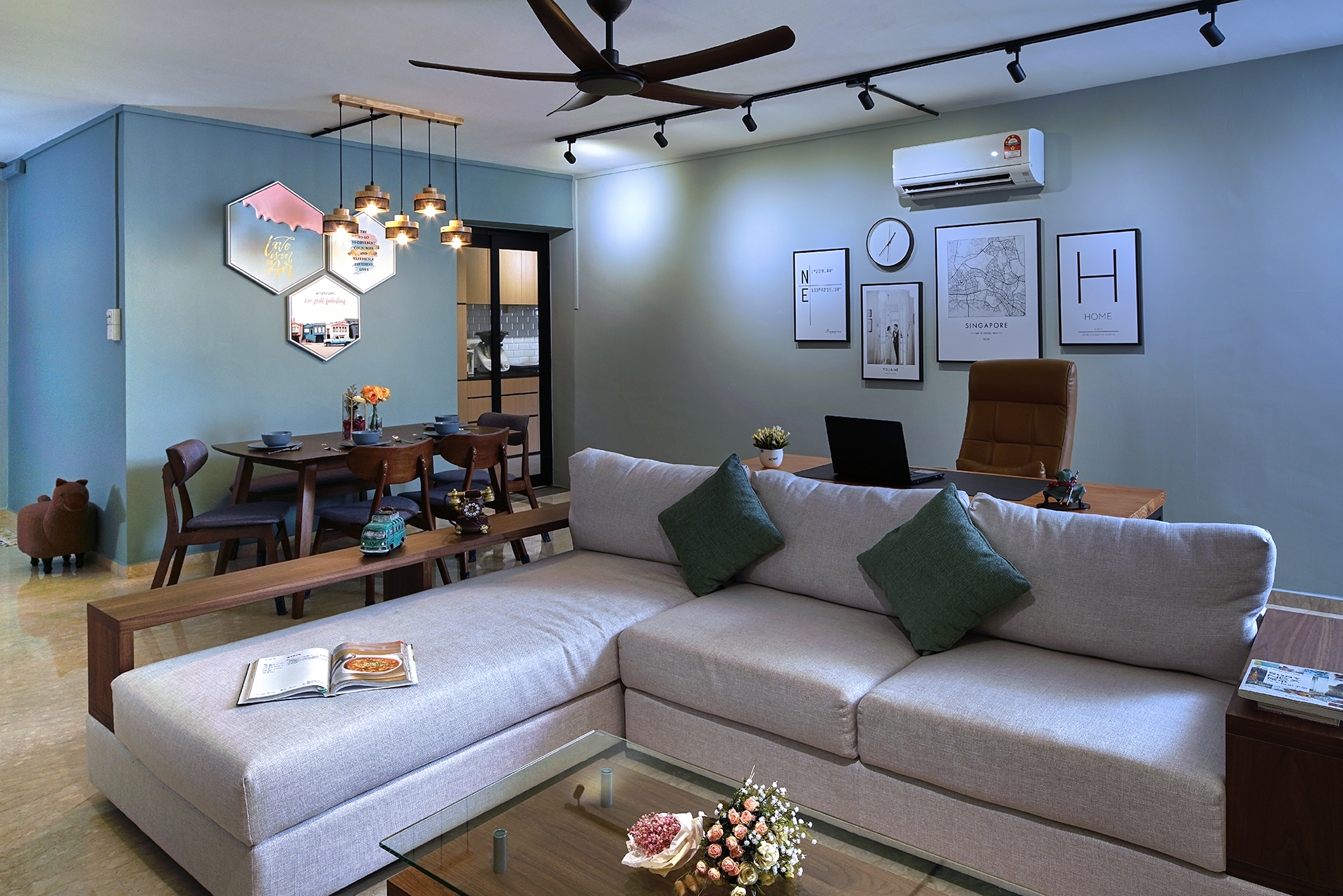 Contemporary Design - Living Room - HDB 5 Room - Design by Six Dimension Design & Decor Pte Ltd