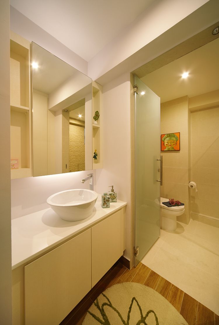 Retro, Rustic Design - Bathroom - HDB 5 Room - Design by Six Dimension Design & Decor Pte Ltd