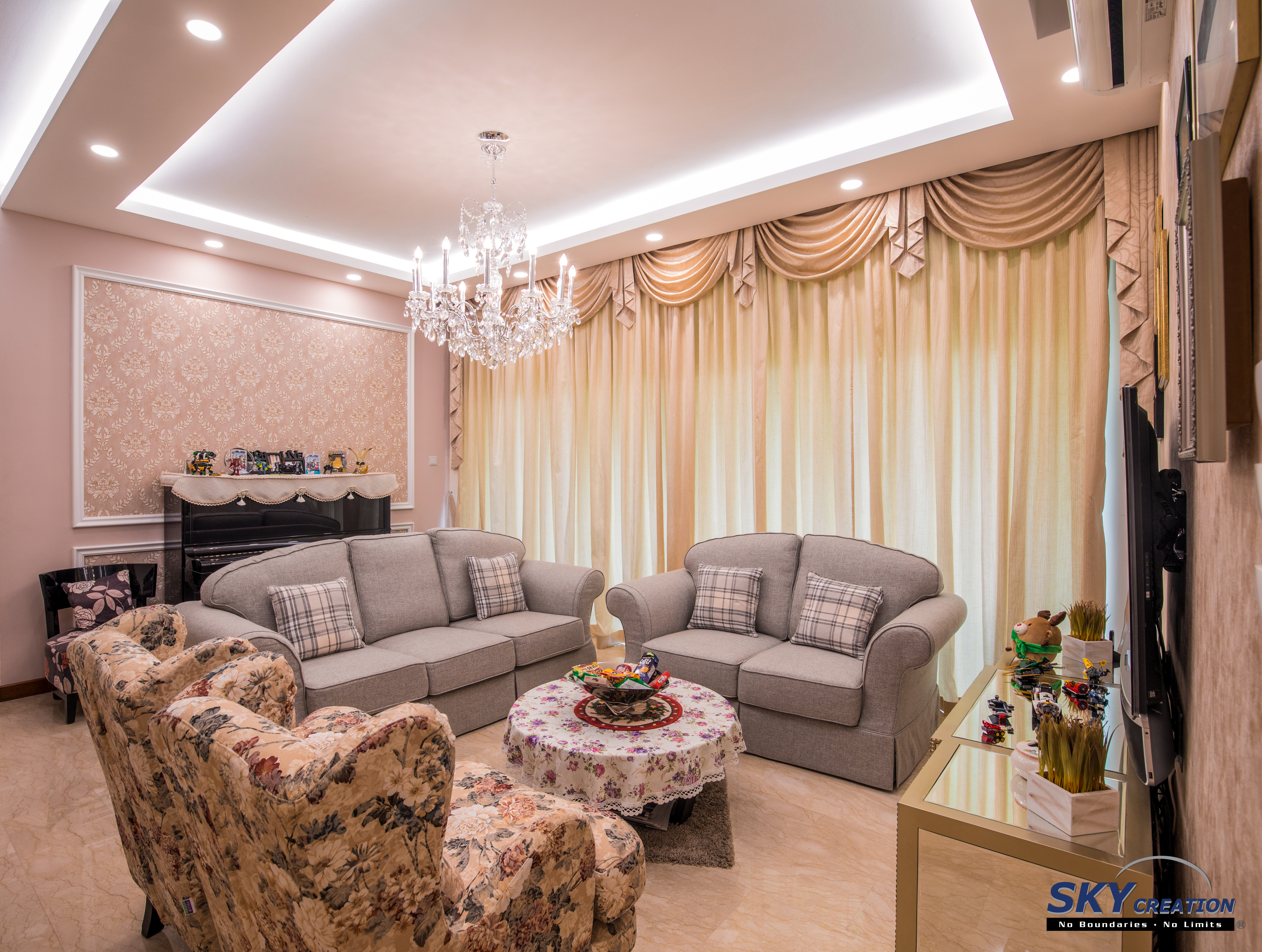 Victorian Design - Living Room - Condominium - Design by Sky Creation