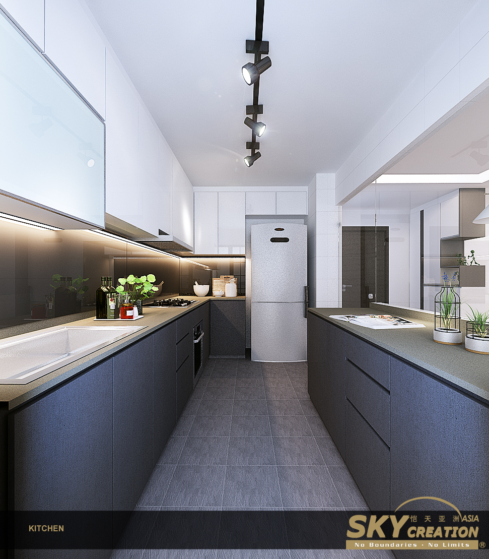 Contemporary Design - Kitchen - HDB 4 Room - Design by Sky Creation