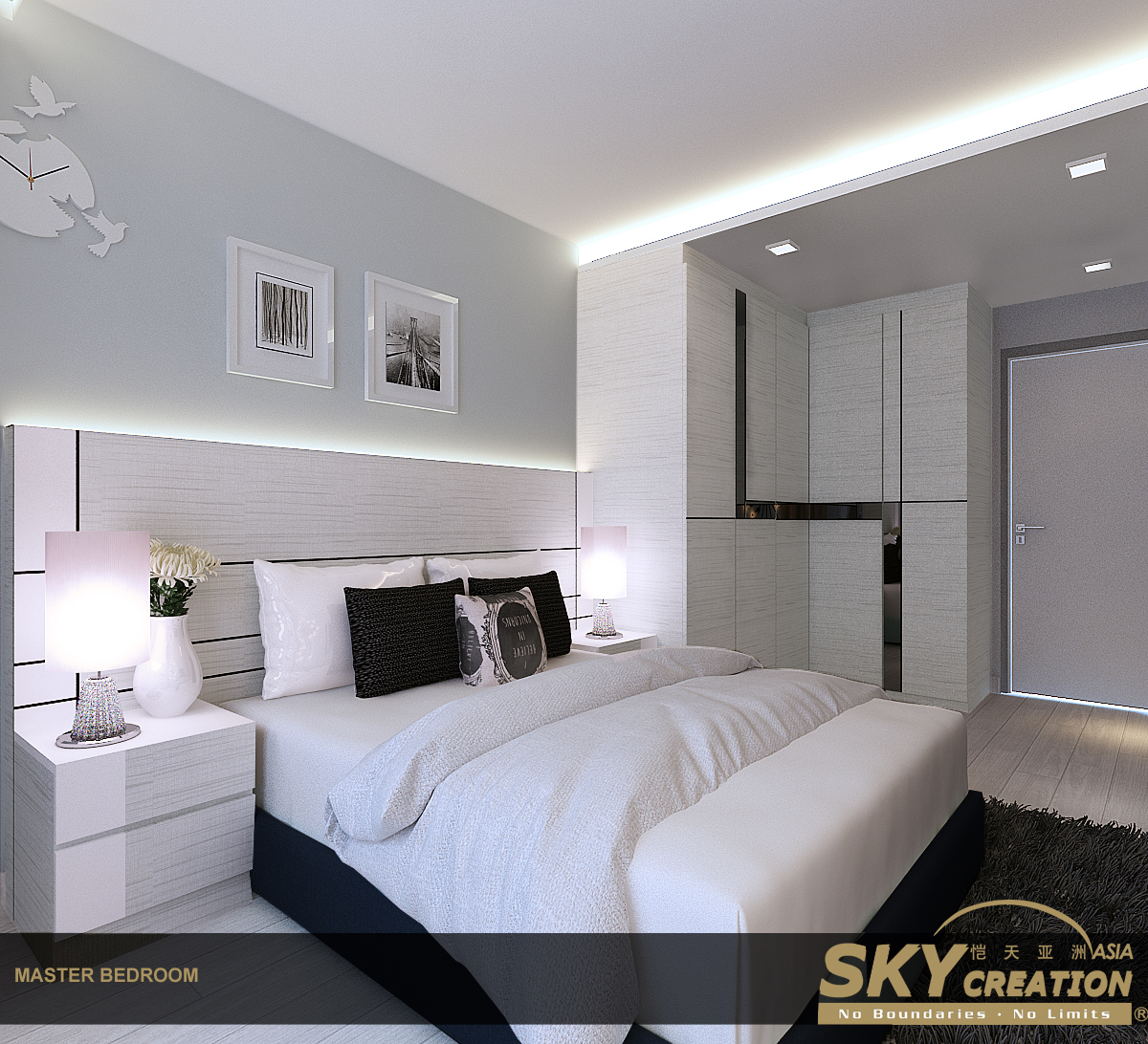 Contemporary Design - Bedroom - HDB 4 Room - Design by Sky Creation