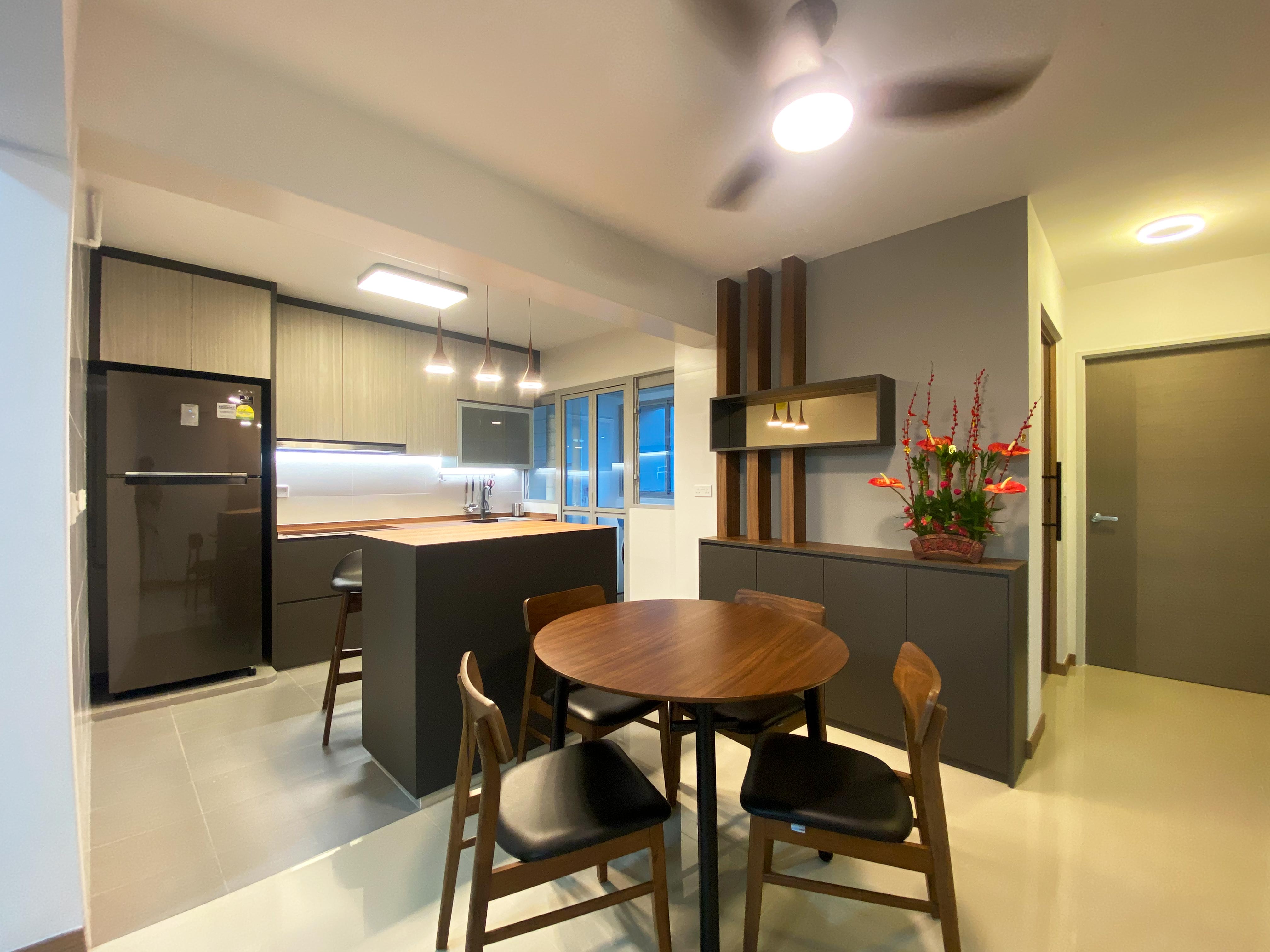 Contemporary Design - Kitchen - HDB 4 Room - Design by Sky Creation