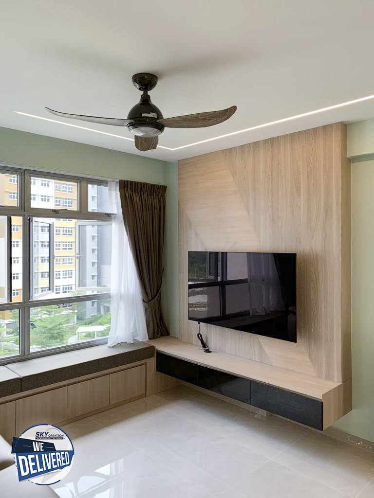 Minimalist Design - Living Room - HDB 4 Room - Design by Sky Creation