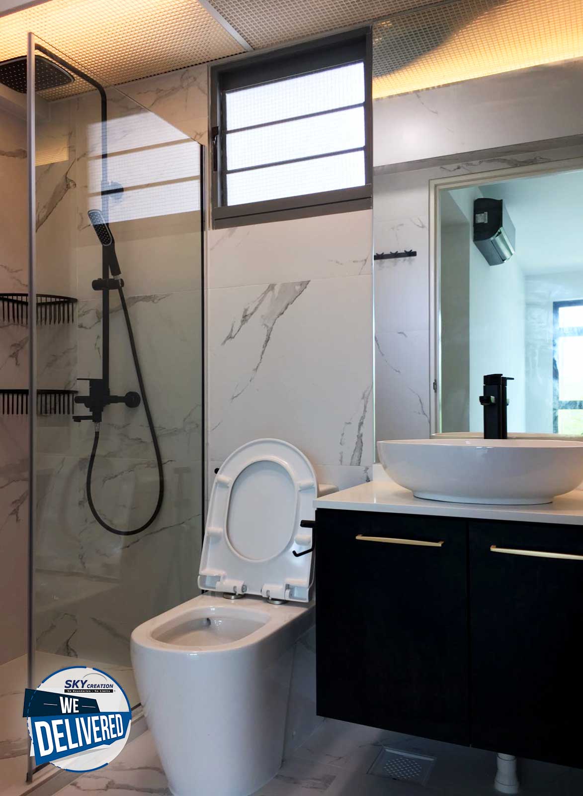 Contemporary Design - Bathroom - HDB 5 Room - Design by Sky Creation