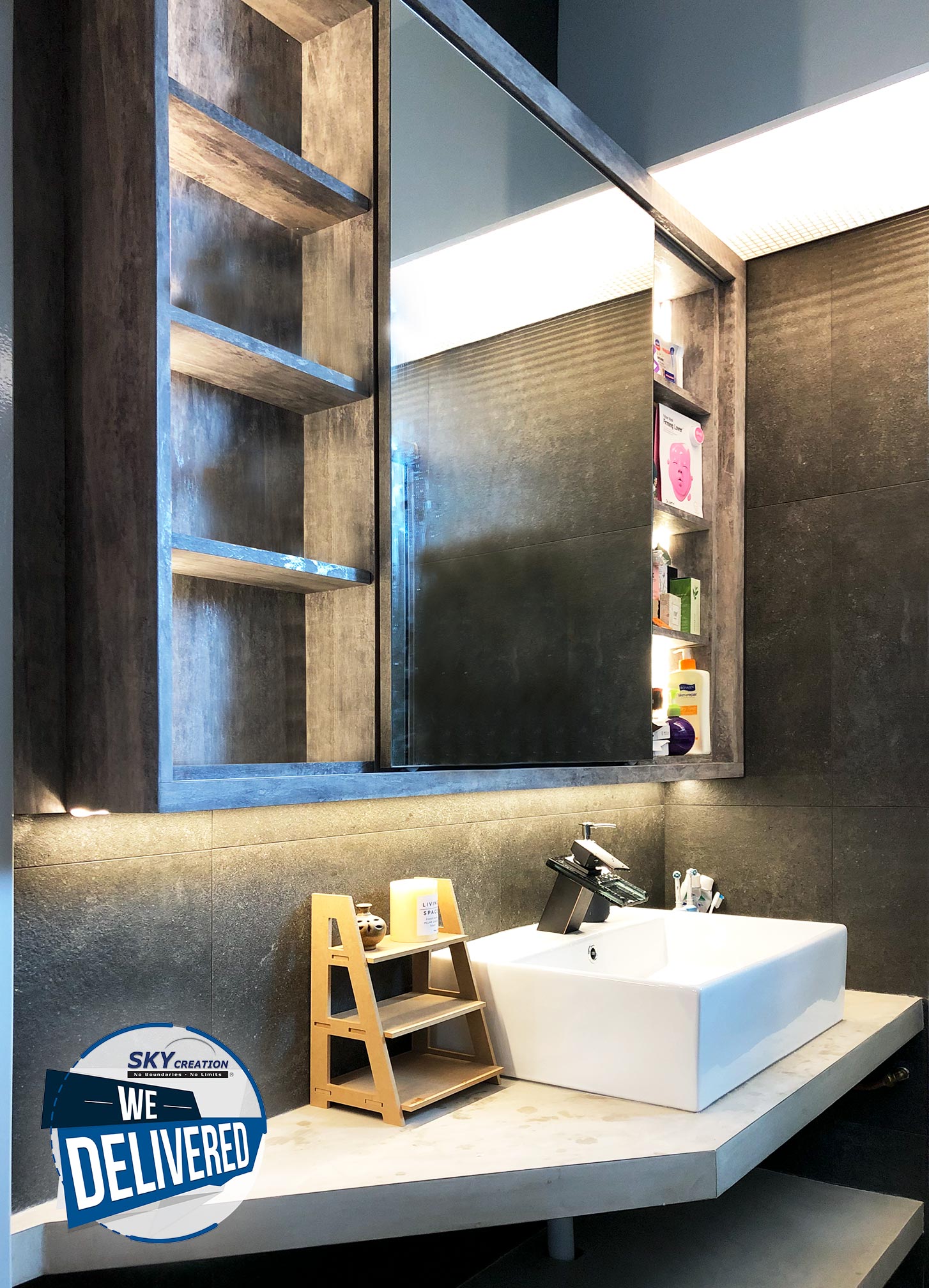 Industrial Design - Bathroom - HDB 3 Room - Design by Sky Creation