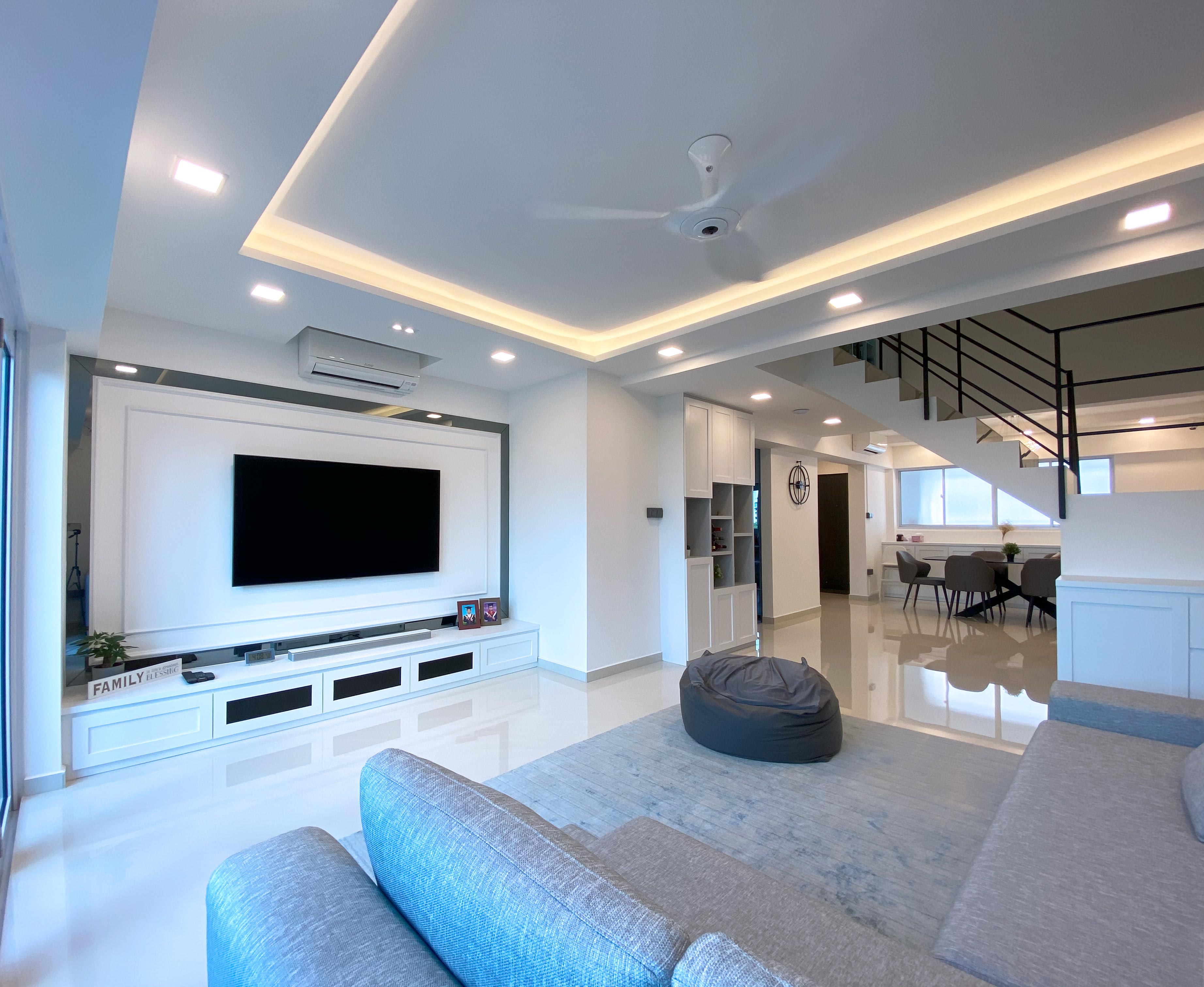 Minimalist Design - Living Room - HDB Executive Apartment - Design by Sky Creation