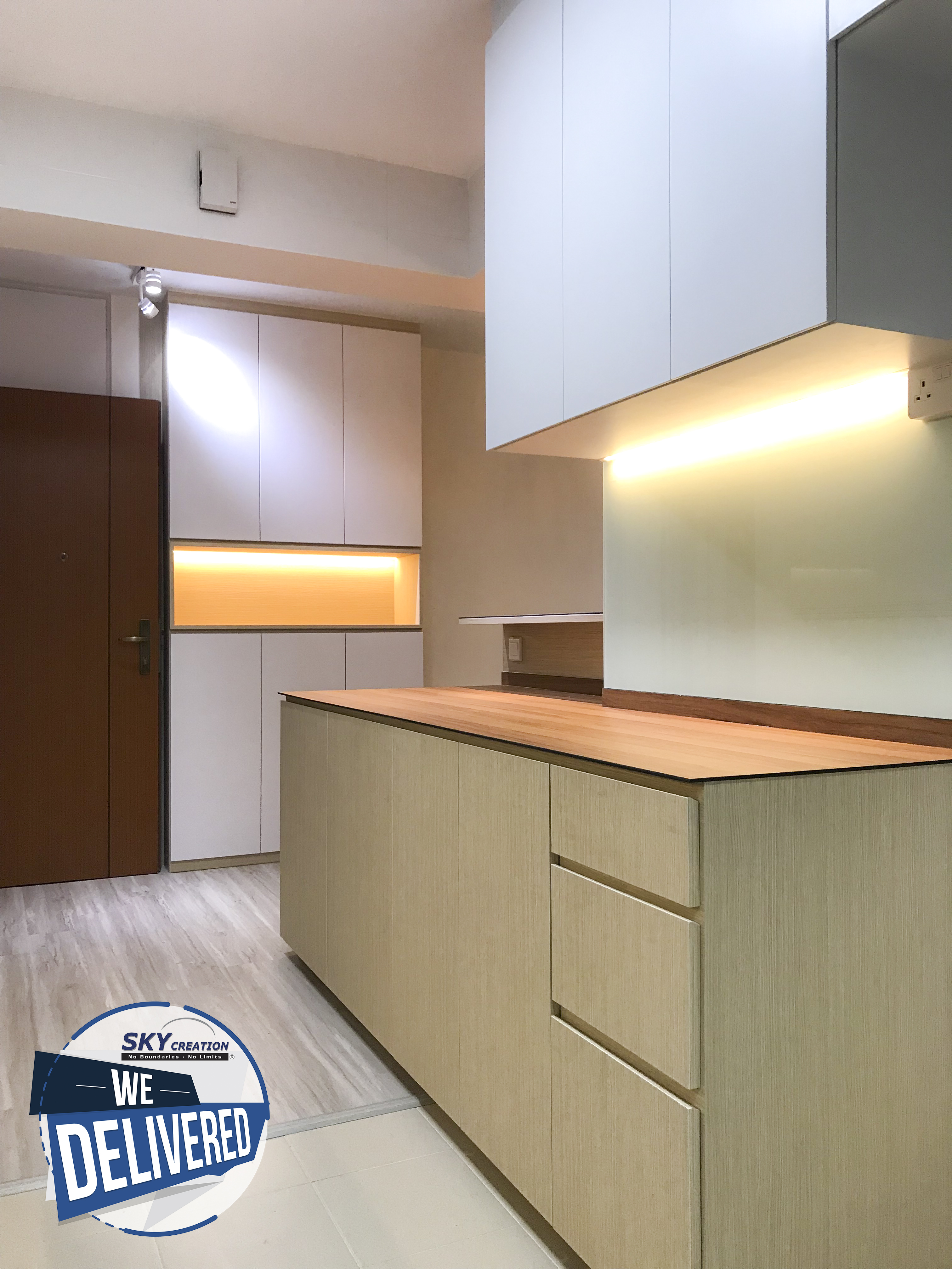 Minimalist Design - Kitchen - HDB 3 Room - Design by Sky Creation