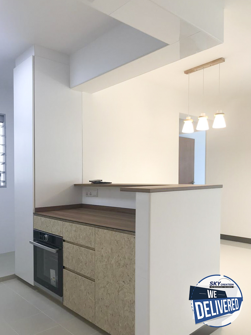 Minimalist, Scandinavian Design - Kitchen - HDB 4 Room - Design by Sky Creation