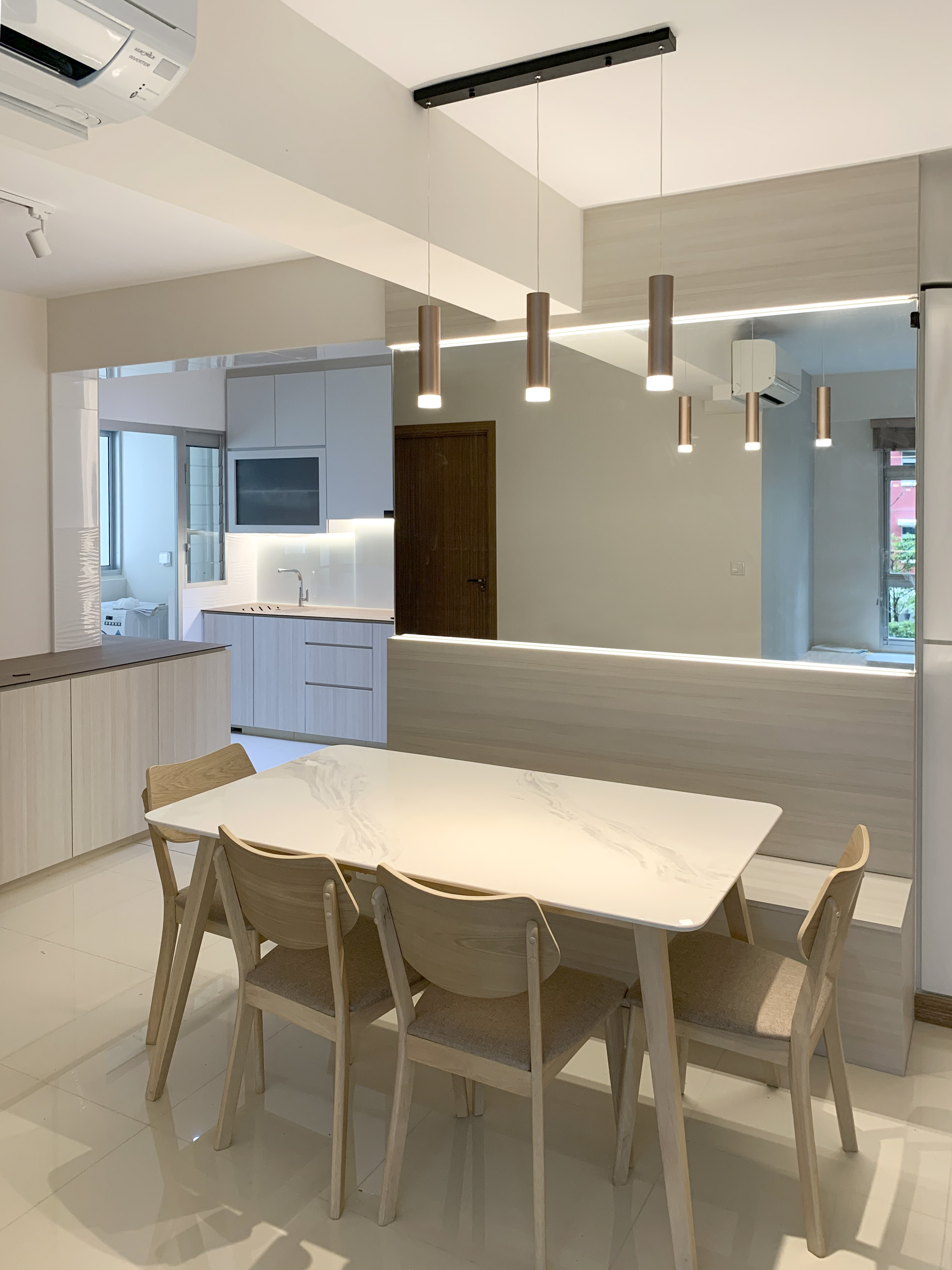 Modern, Scandinavian Design - Dining Room - HDB 4 Room - Design by Sky Creation