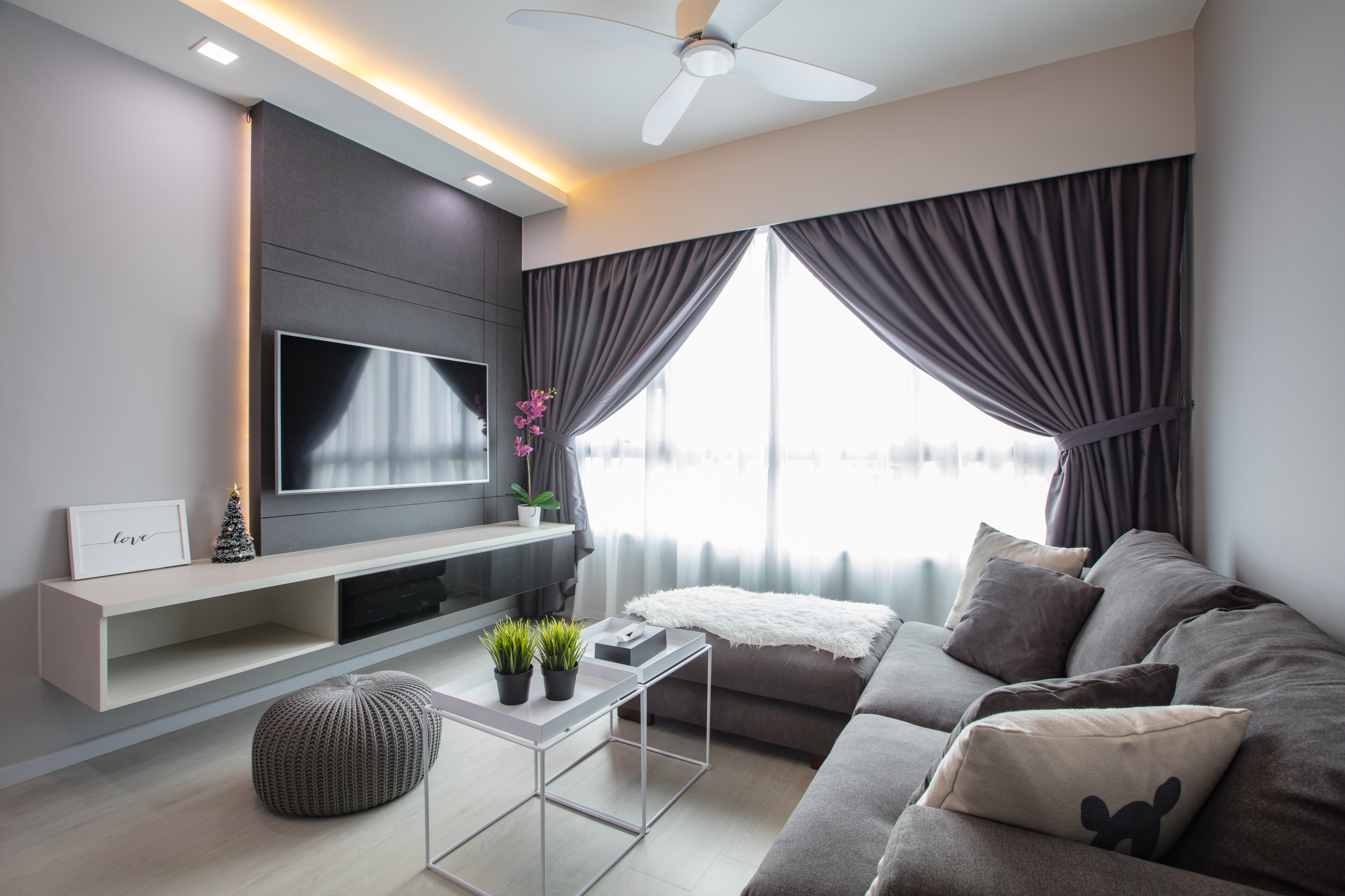 Minimalist Design - Living Room - HDB 4 Room - Design by Sky Creation