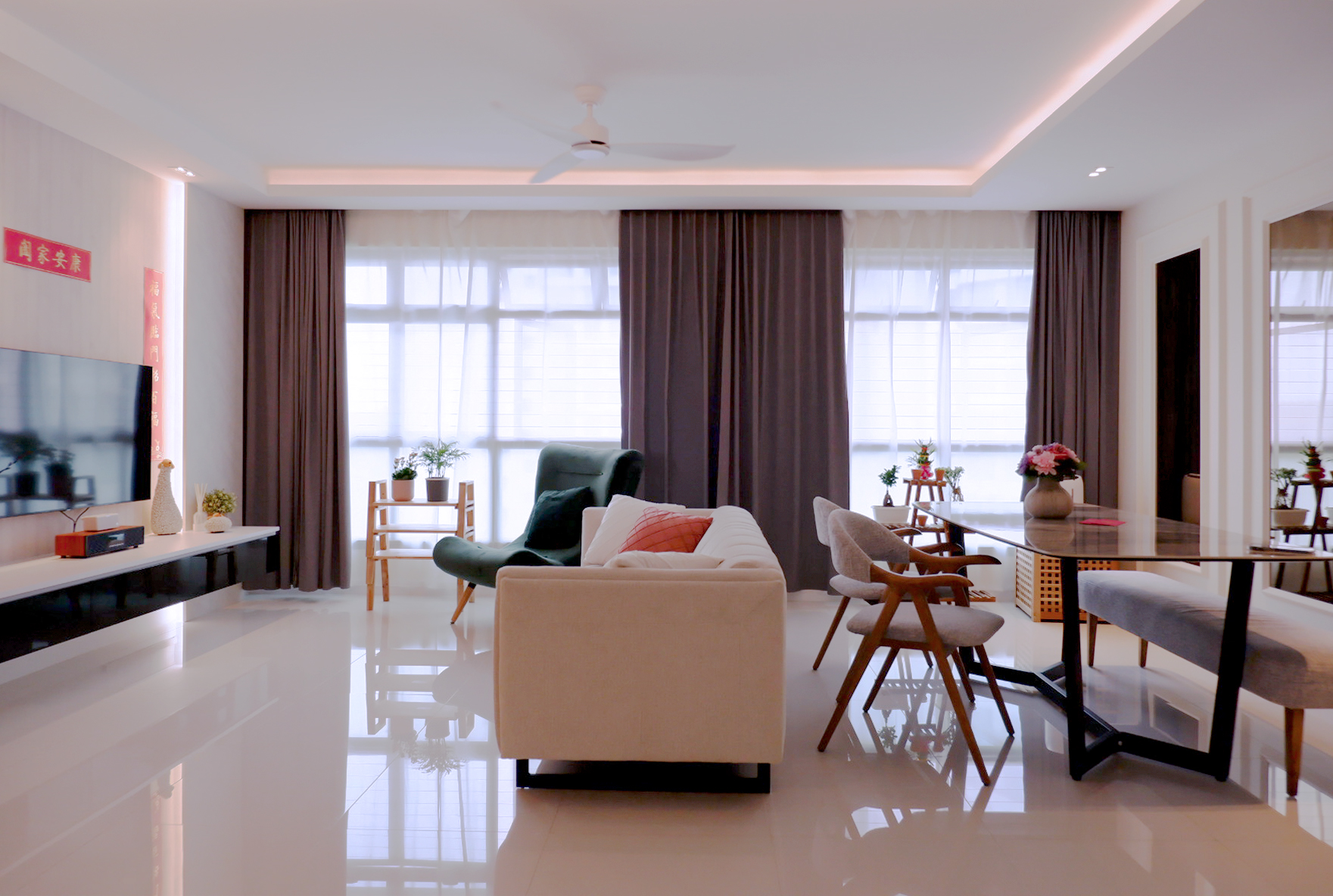 Scandinavian Design - Living Room - HDB 5 Room - Design by Sky Creation