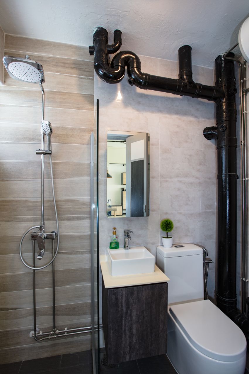 Industrial Design - Bathroom - HDB Executive Apartment - Design by Sky Creation