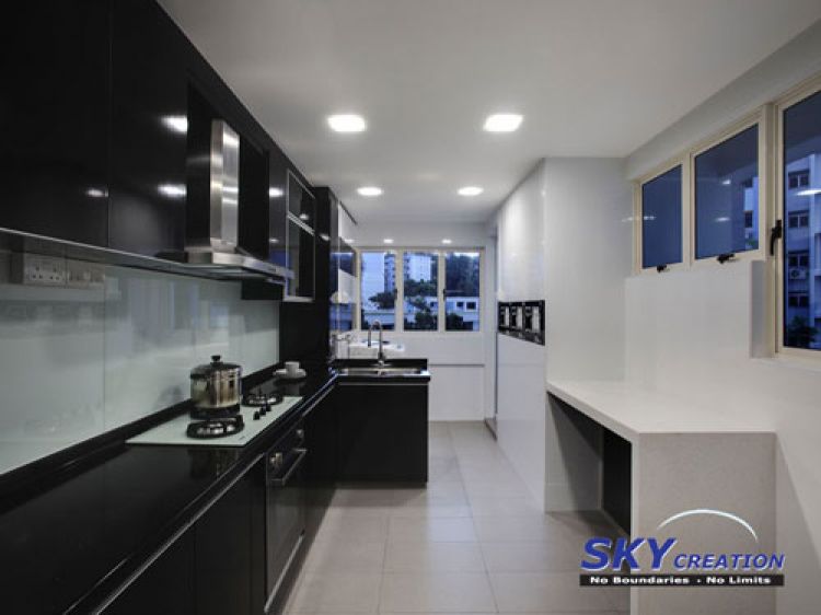 Contemporary, Modern Design - Kitchen - HDB 4 Room - Design by Sky Creation