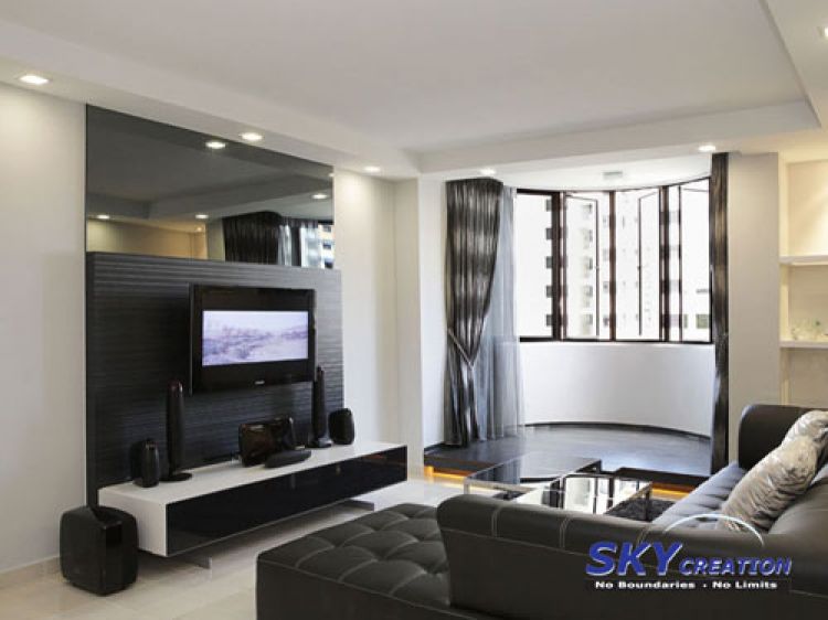 Contemporary, Modern Design - Living Room - HDB 4 Room - Design by Sky Creation