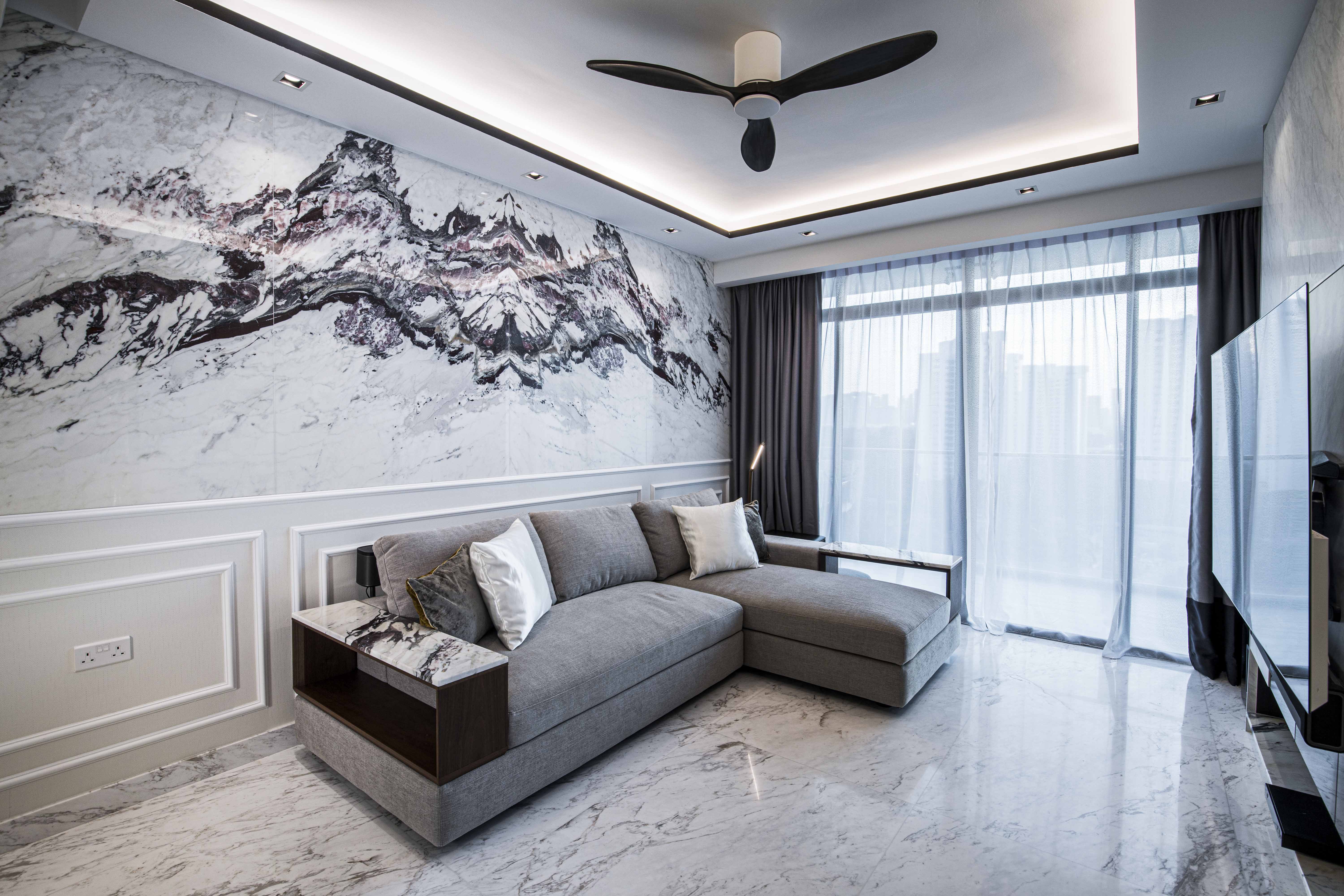 Contemporary Design - Living Room - Condominium - Design by Sky Creation