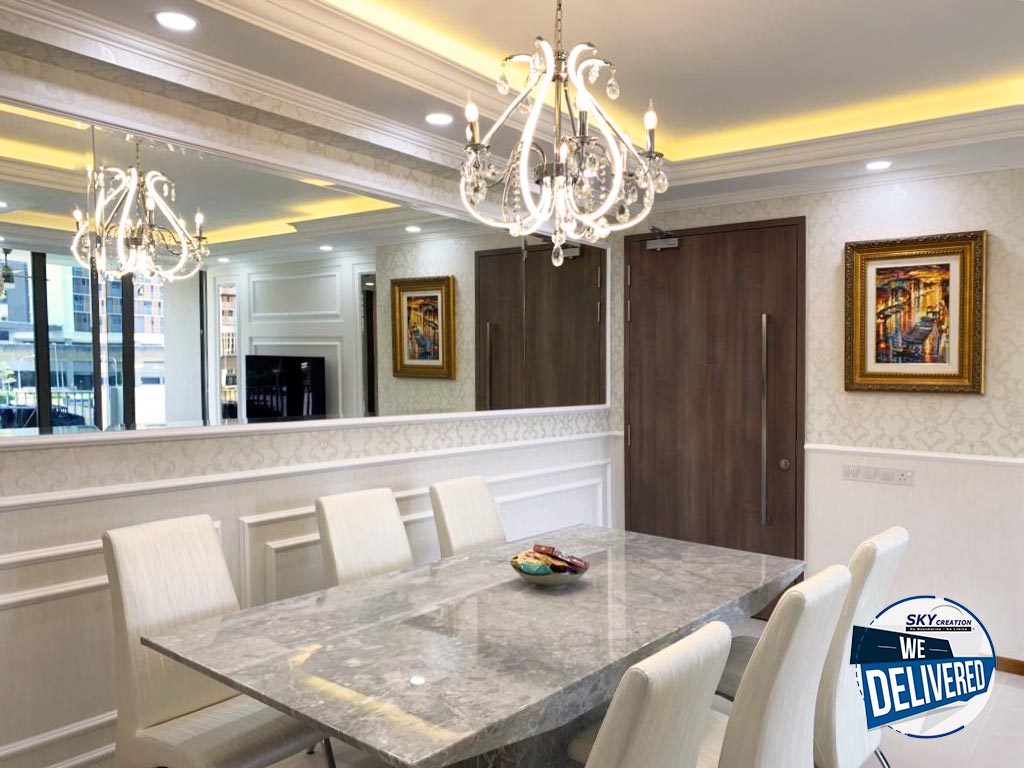 Classical, Country, Victorian Design - Dining Room - HDB Executive Apartment - Design by Sky Creation