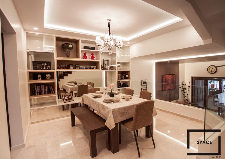 Modern, Rustic Design - Dining Room - Landed House - Design by Space Atelier Pte Ltd