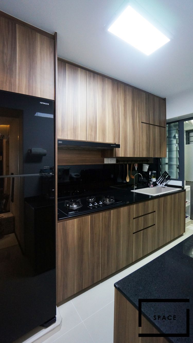 Contemporary, Modern Design - Kitchen - HDB 4 Room - Design by Space Atelier Pte Ltd