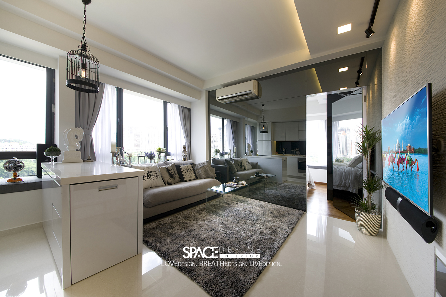 Minimalist, Modern Design - Living Room - HDB Studio Apartment - Design by Space Define Interior