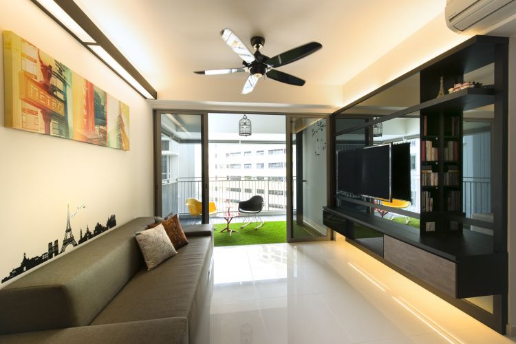 Contemporary, Retro Design - Living Room - HDB 5 Room - Design by Space Factor Pte Ltd