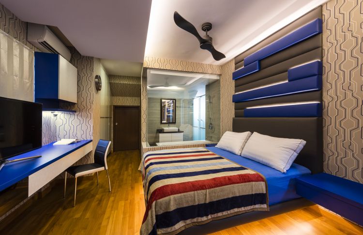 Contemporary, Rustic Design - Bedroom - Landed House - Design by Space Vision Design Pte Ltd