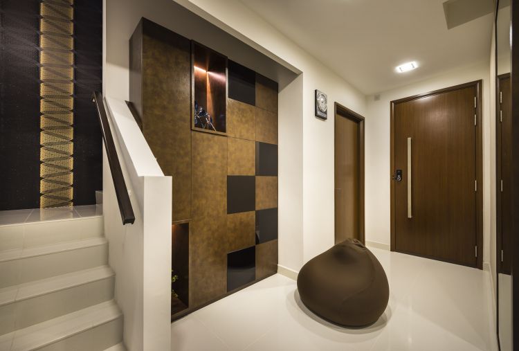 Contemporary, Rustic Design - Living Room - Landed House - Design by Space Vision Design Pte Ltd