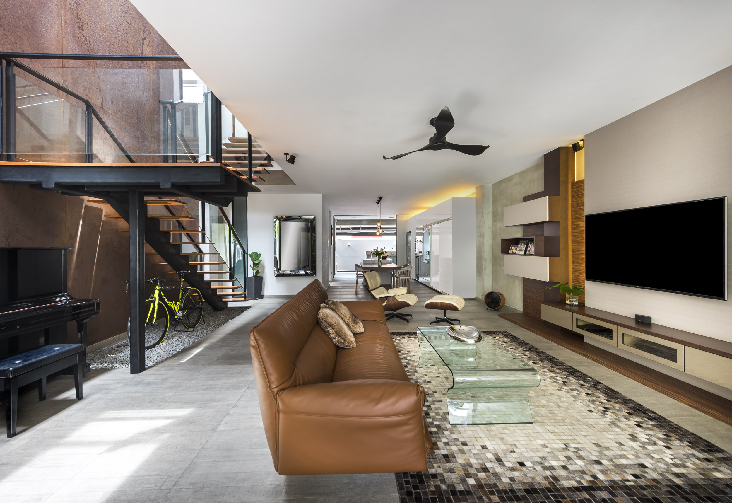Industrial, Scandinavian Design - Living Room - Landed House - Design by Space Vision Design Pte Ltd