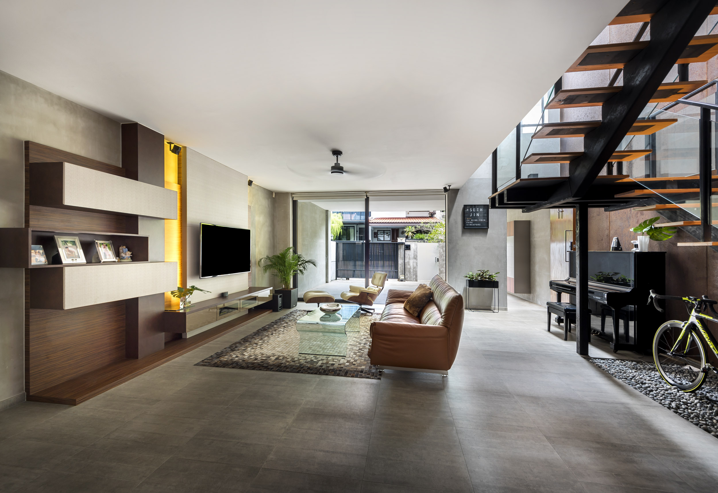 Industrial, Scandinavian Design - Living Room - Landed House - Design by Space Vision Design Pte Ltd